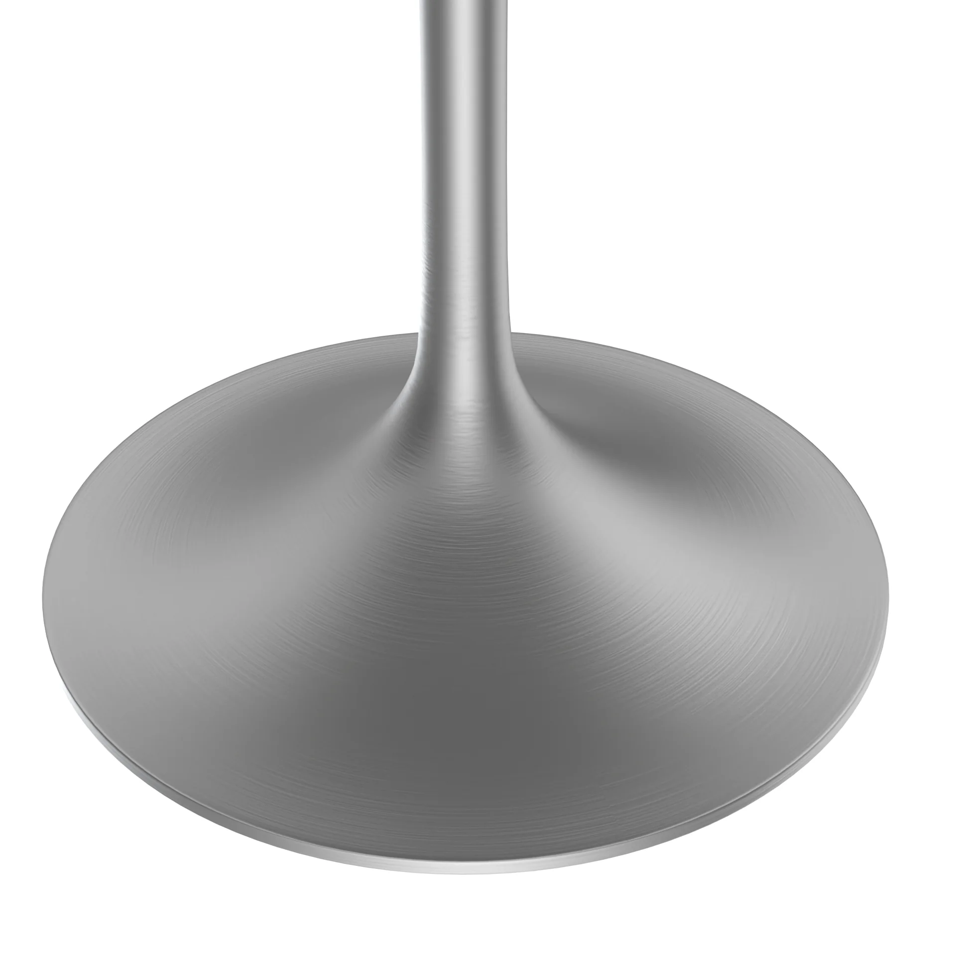 Verve Collection 48 Round Dining Table, Brushed Chrome Base with Sintered Stone White Top