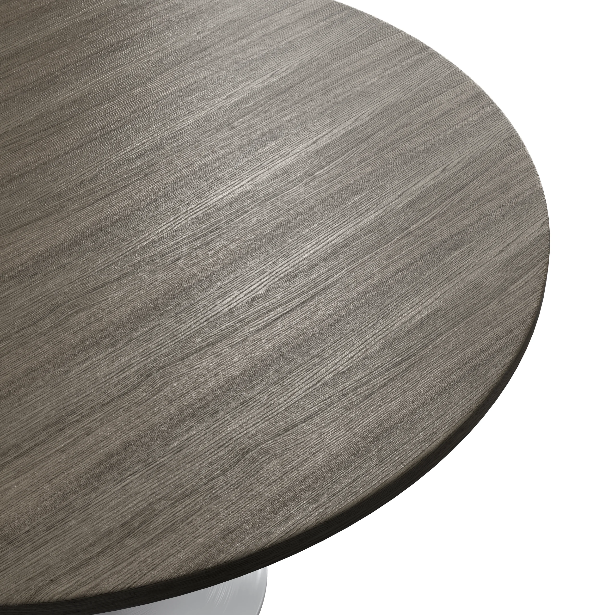 Verve Collection 48 Round Dining Table, White Base with Dark Maple MDF Top