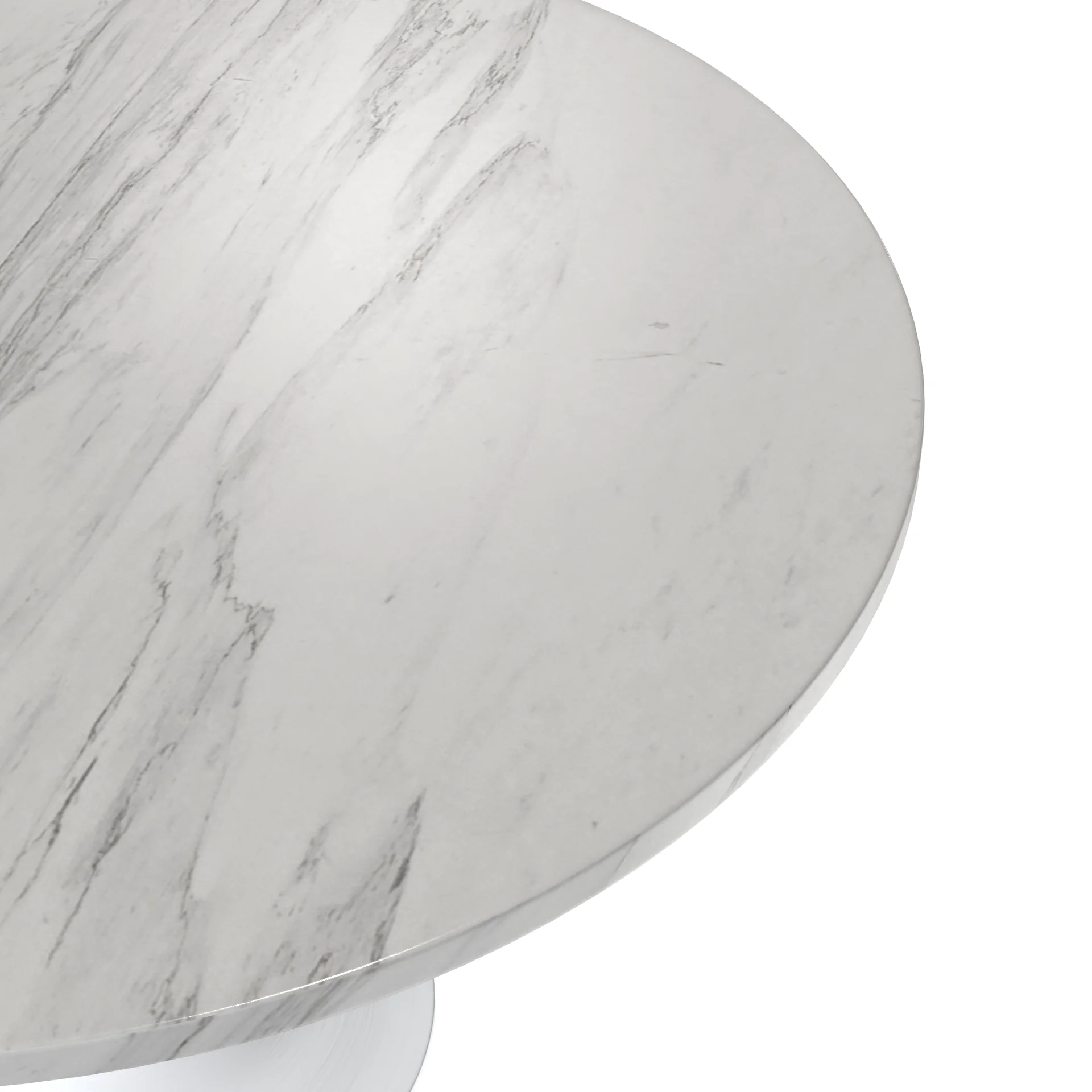 Verve Collection 48 Round Dining Table, White Base with Sintered Stone White Top