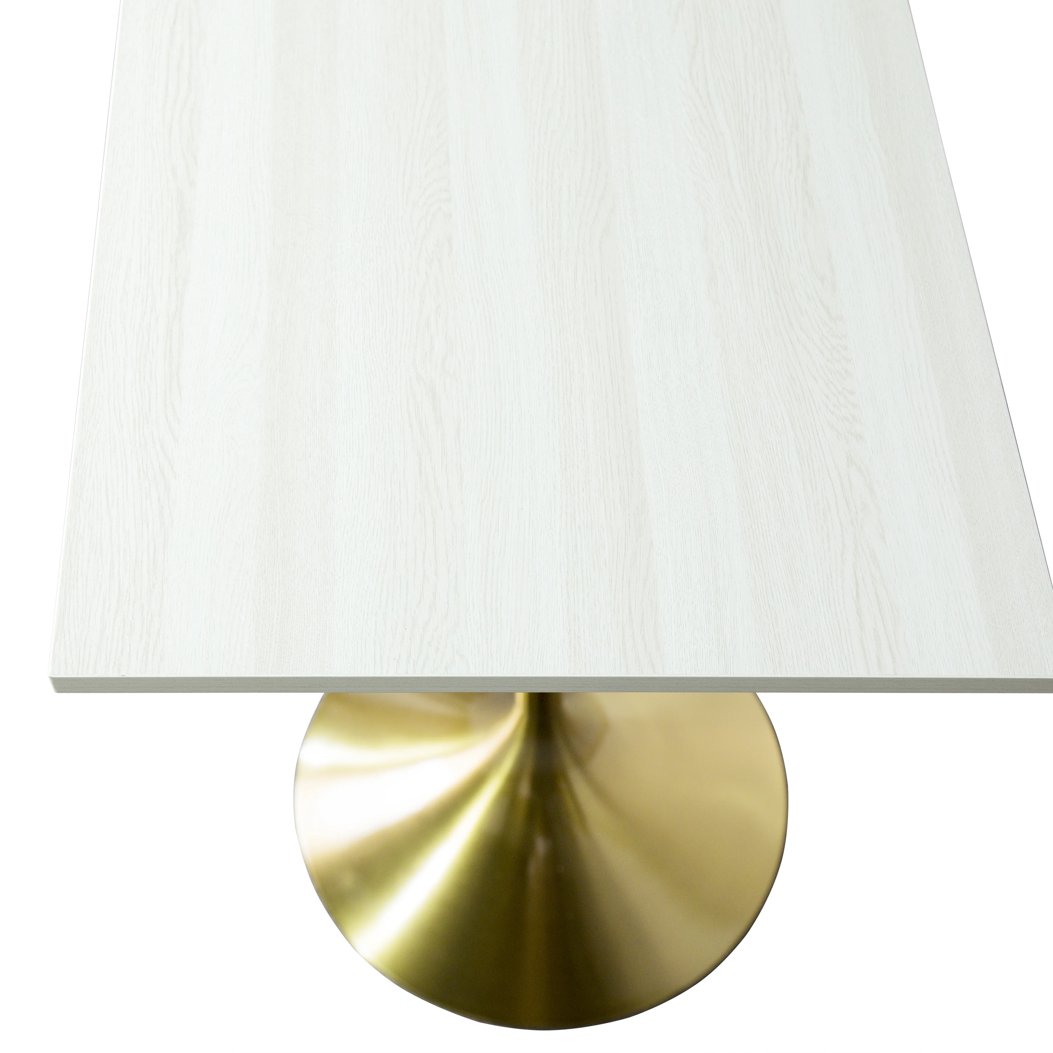 Verve Collection 24 Square Top Bar Height Table, Brushed Gold Base with Light Natural Wood MDF Top