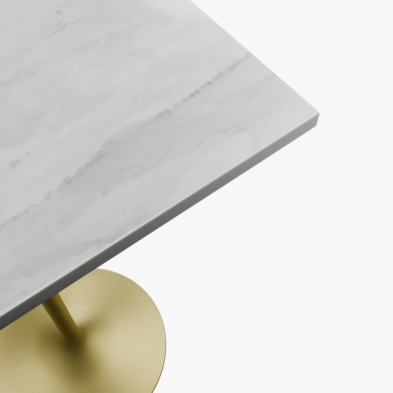 Verve Collection Modern Bar Height Table Brushed Gold Base with 36" Square Marbleized White Laminated  Top