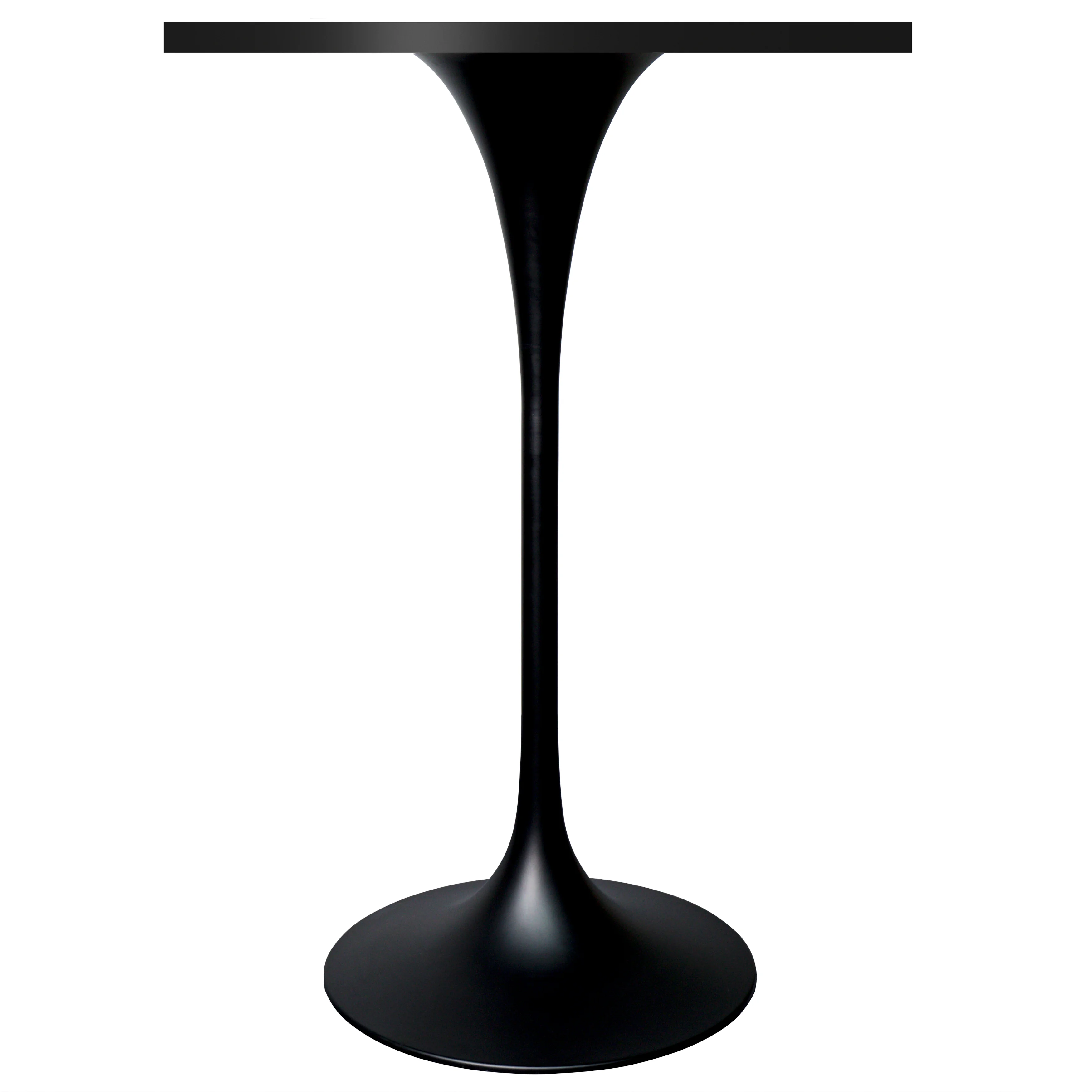 Verve Collection 24 Square Top Bar Height Table, Black Base with Black MDF Top