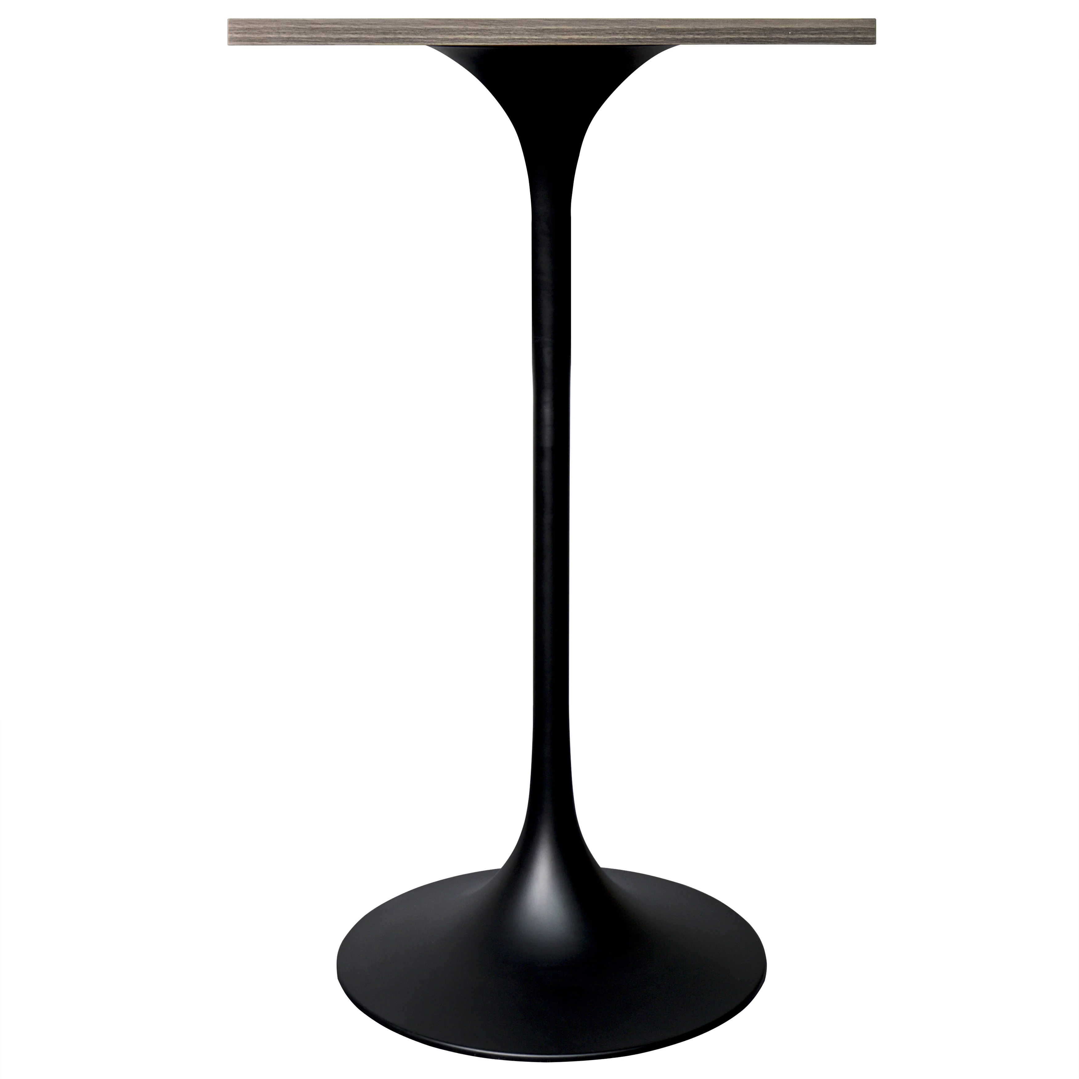 Verve Collection 24 Square Top Bar Height Table, Black Base with Dark Maple MDF Top