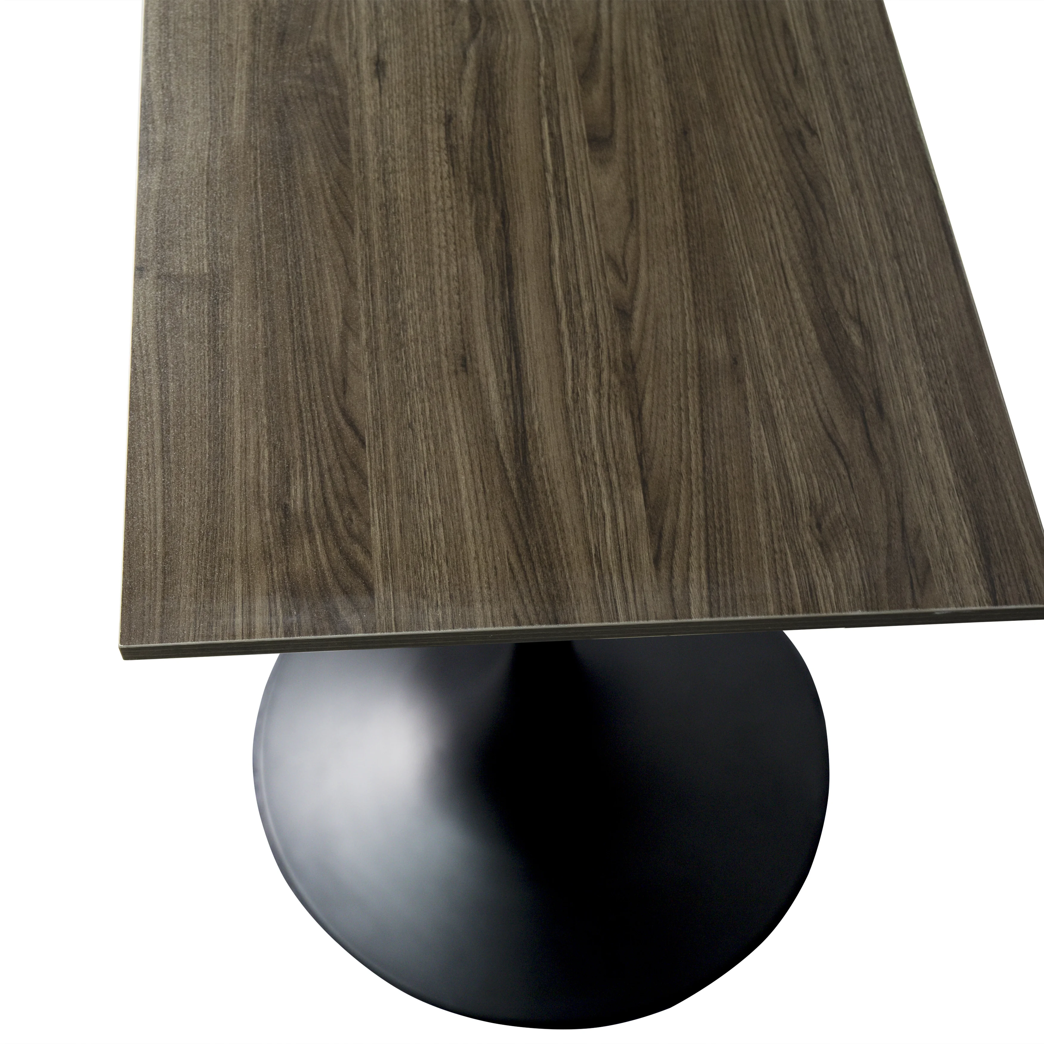 Verve Collection 24 Square Top Bar Height Table, Black Base with Dark Maple MDF Top