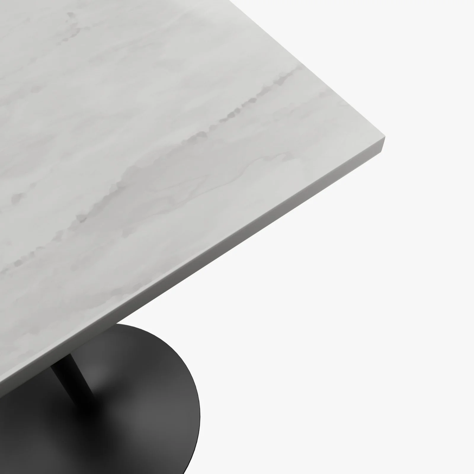 Verve Collection Modern Bar Height Table Black Base with 36" Square Marbleized White Laminated  Top