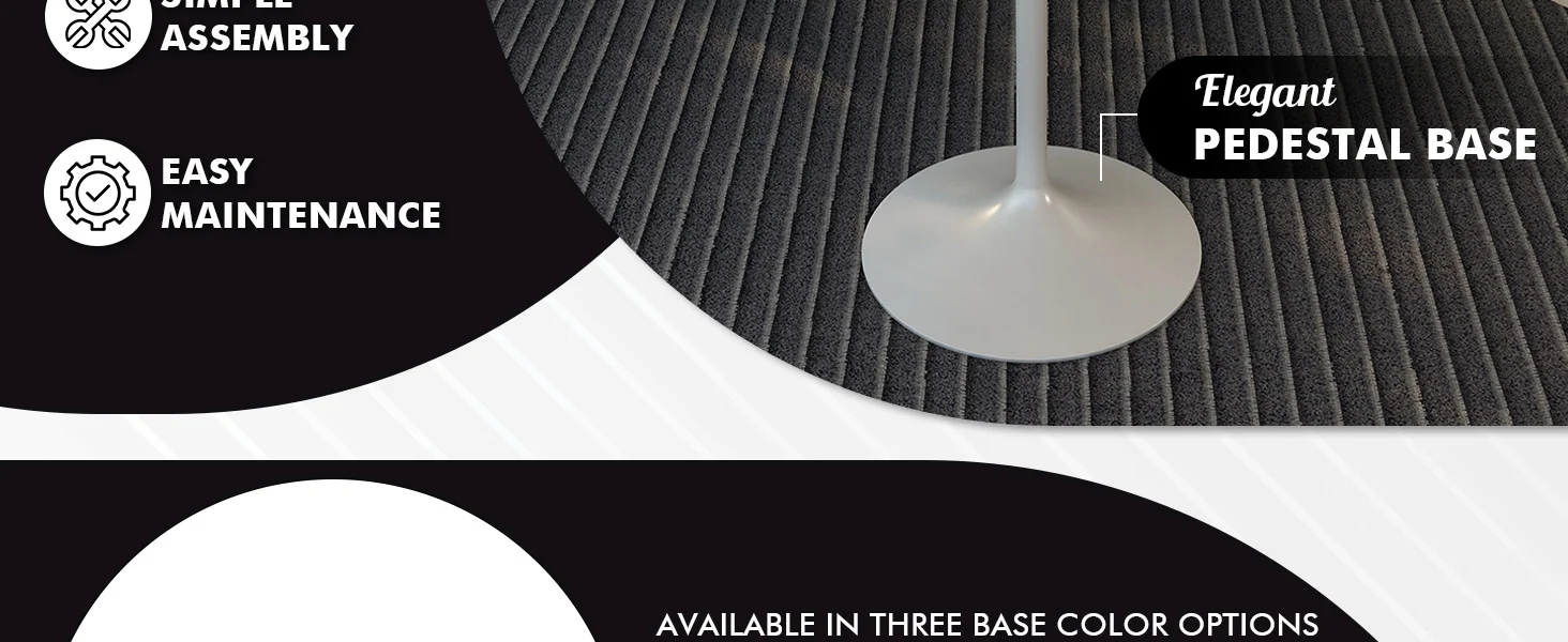 Verve Collection Modern Bar Height Table White Base with 27" Round Marble Grey Sintered Stone Top