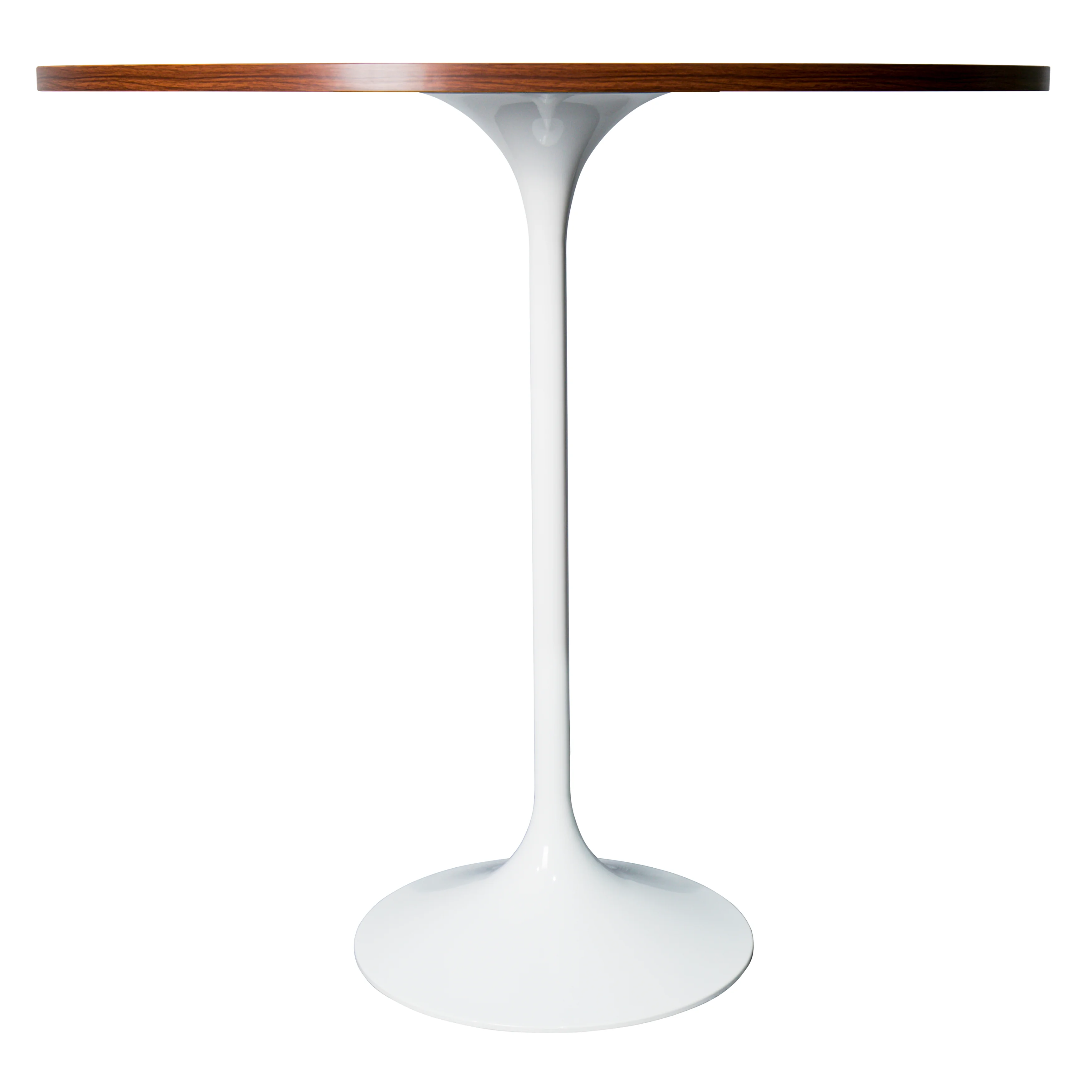 Verve Collection Modern Bar Height Table White Base with 48" Round Cognac Brown MDF Top