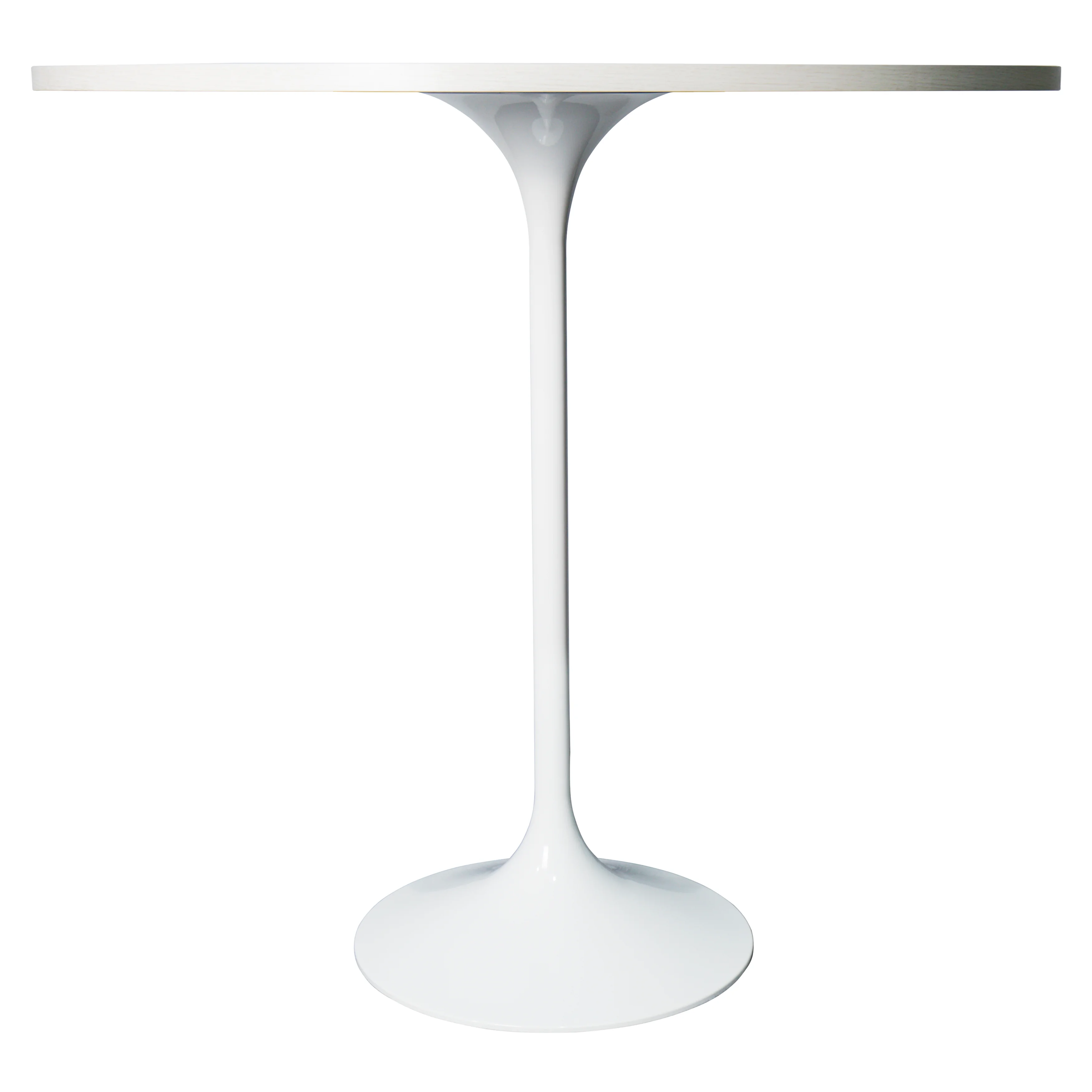 Verve Collection Modern Bar Height Table White Base with 48" Round Light Natural Wood MDF Top