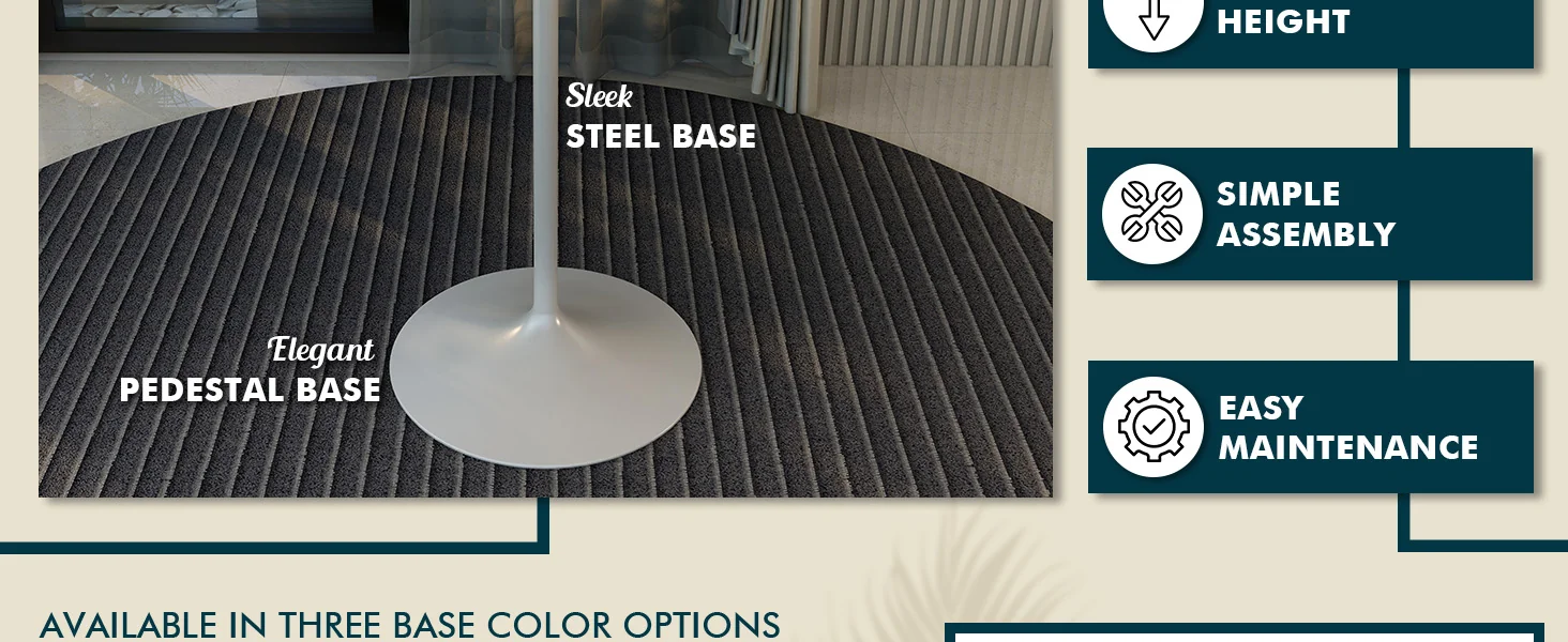 Verve Collection Modern Bar Height Table White Base with 48" Round Marble White Sintered Stone Top