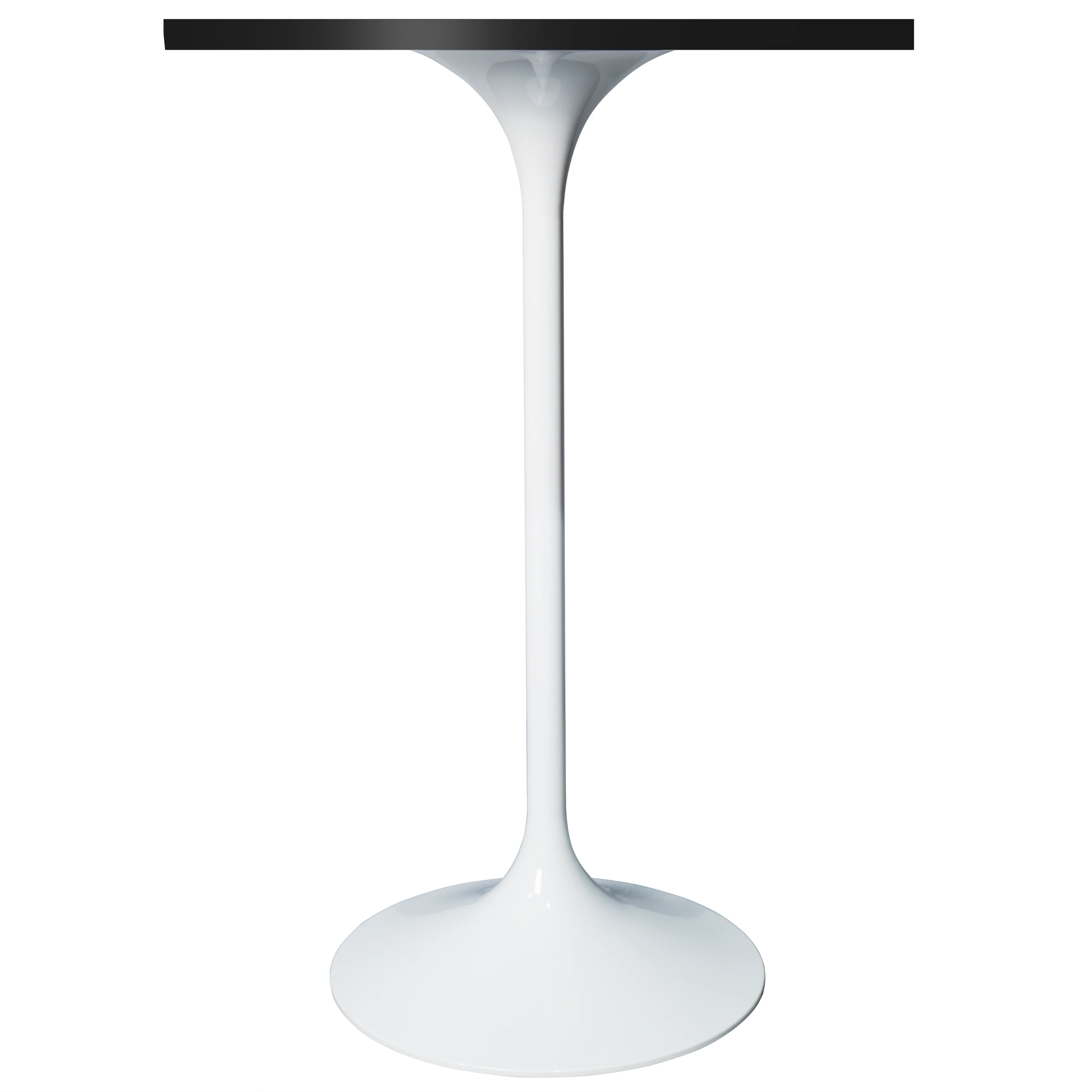 Verve Collection 24 Square Top Bar Height Table, White Base with Black MDF Top