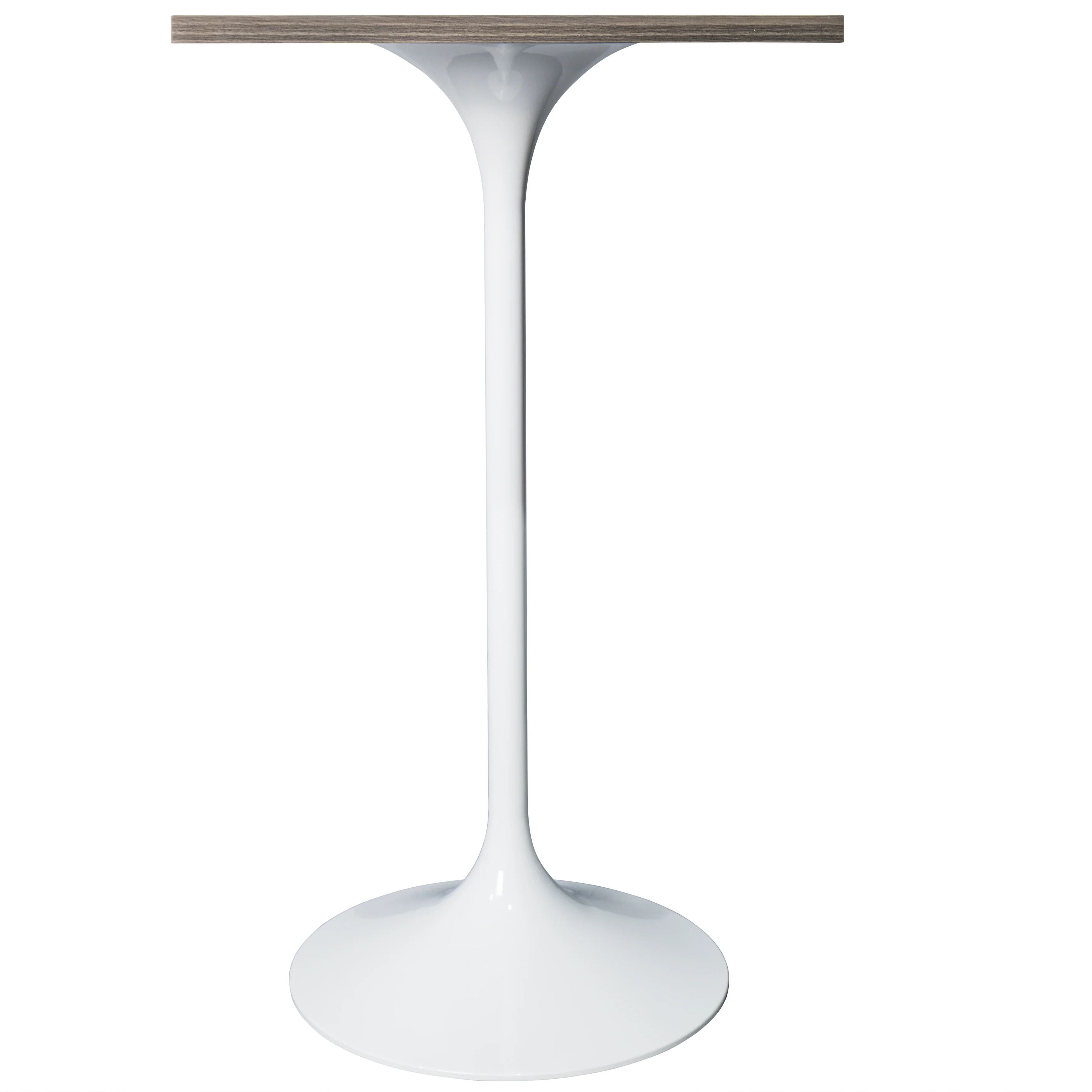 Verve Collection 24 Square Top Bar Height Table, White Base with Dark Maple MDF Top