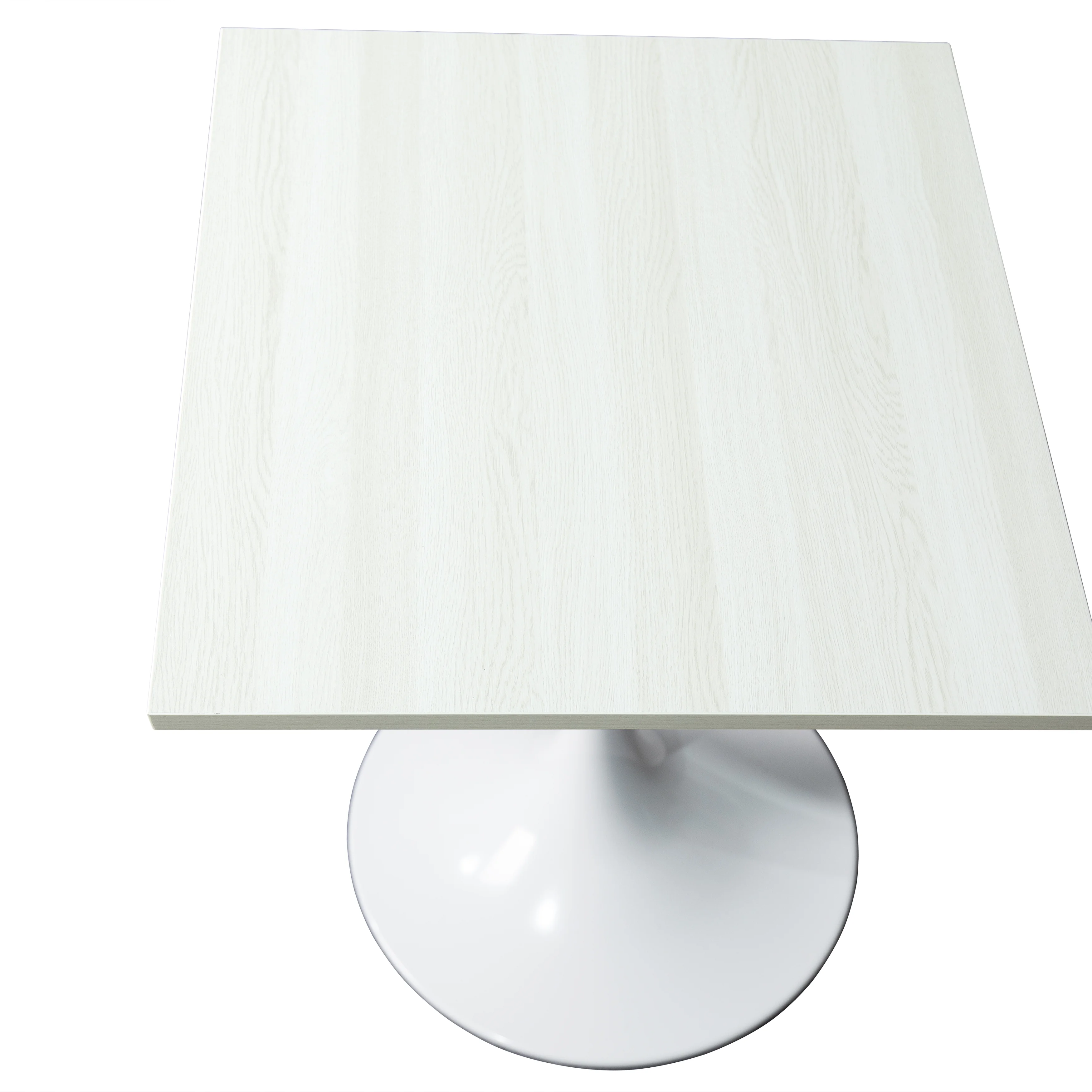 Verve Collection 24 Square Top Bar Height Table, White Base with Light Natural Wood MDF Top