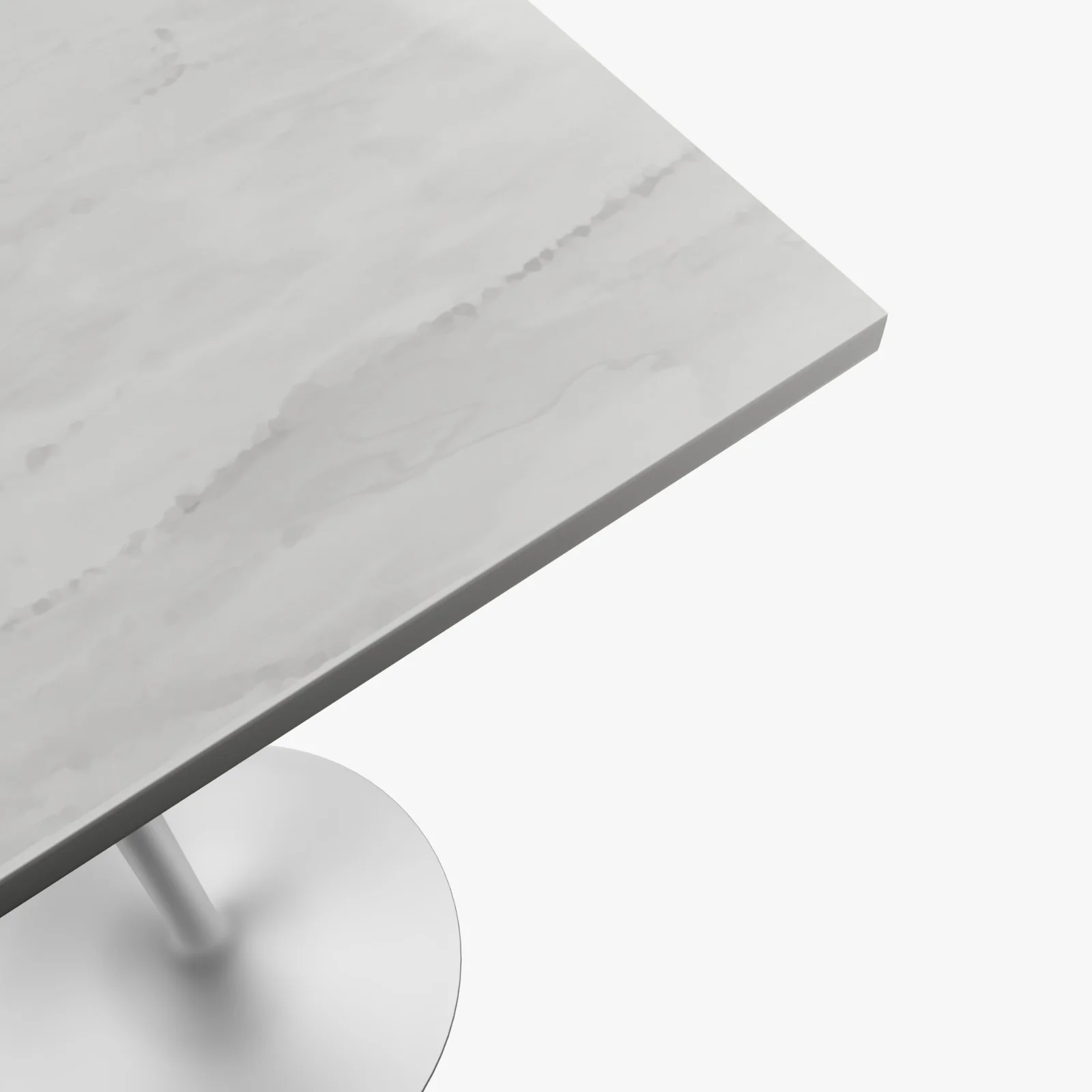 Verve Collection Modern Bar Height Table White Base with 36" Square Marbleized White Laminated  Top