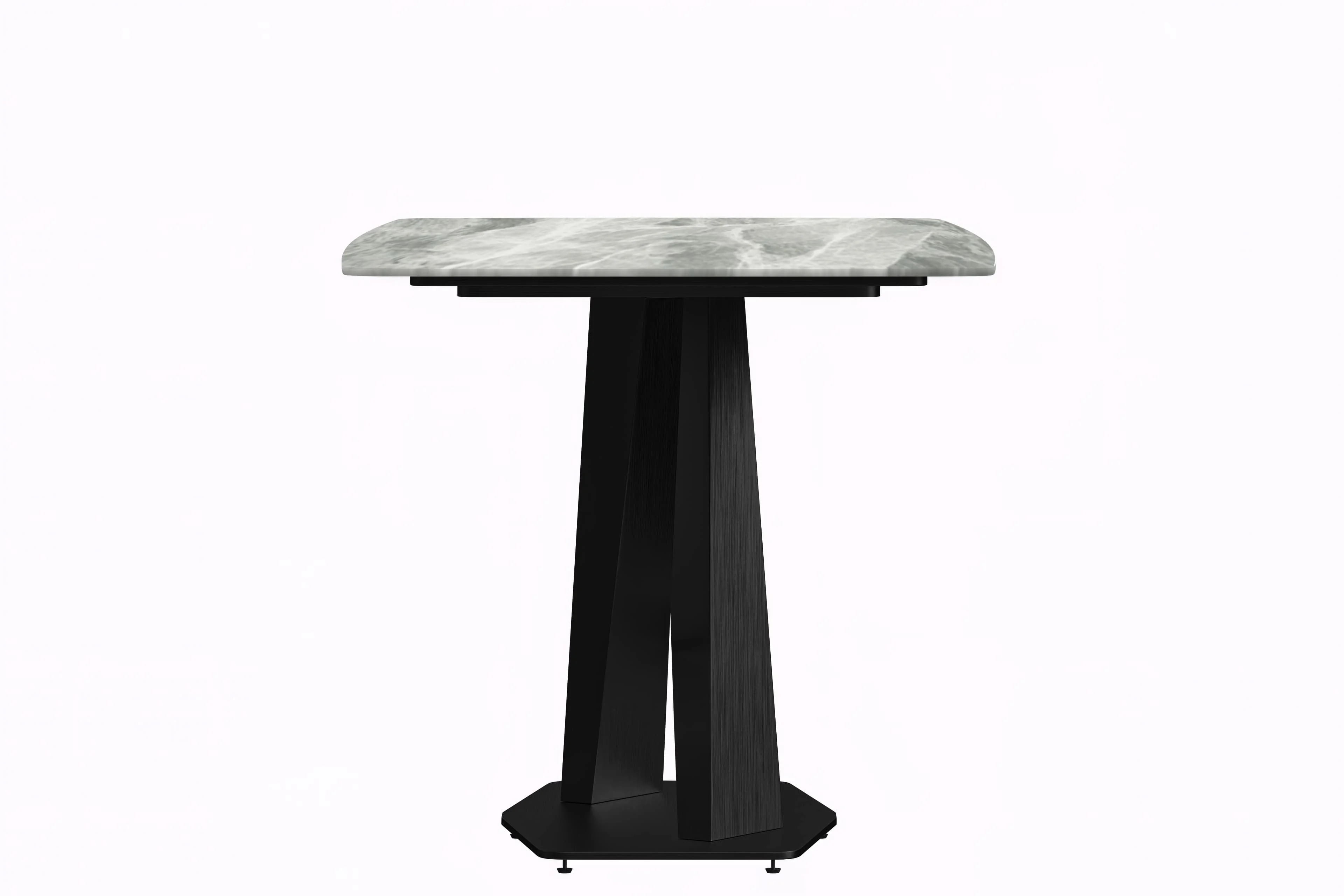 Voren Series Modern Dining Table Black Base, With 55 Light Grey Sintered Stone Top