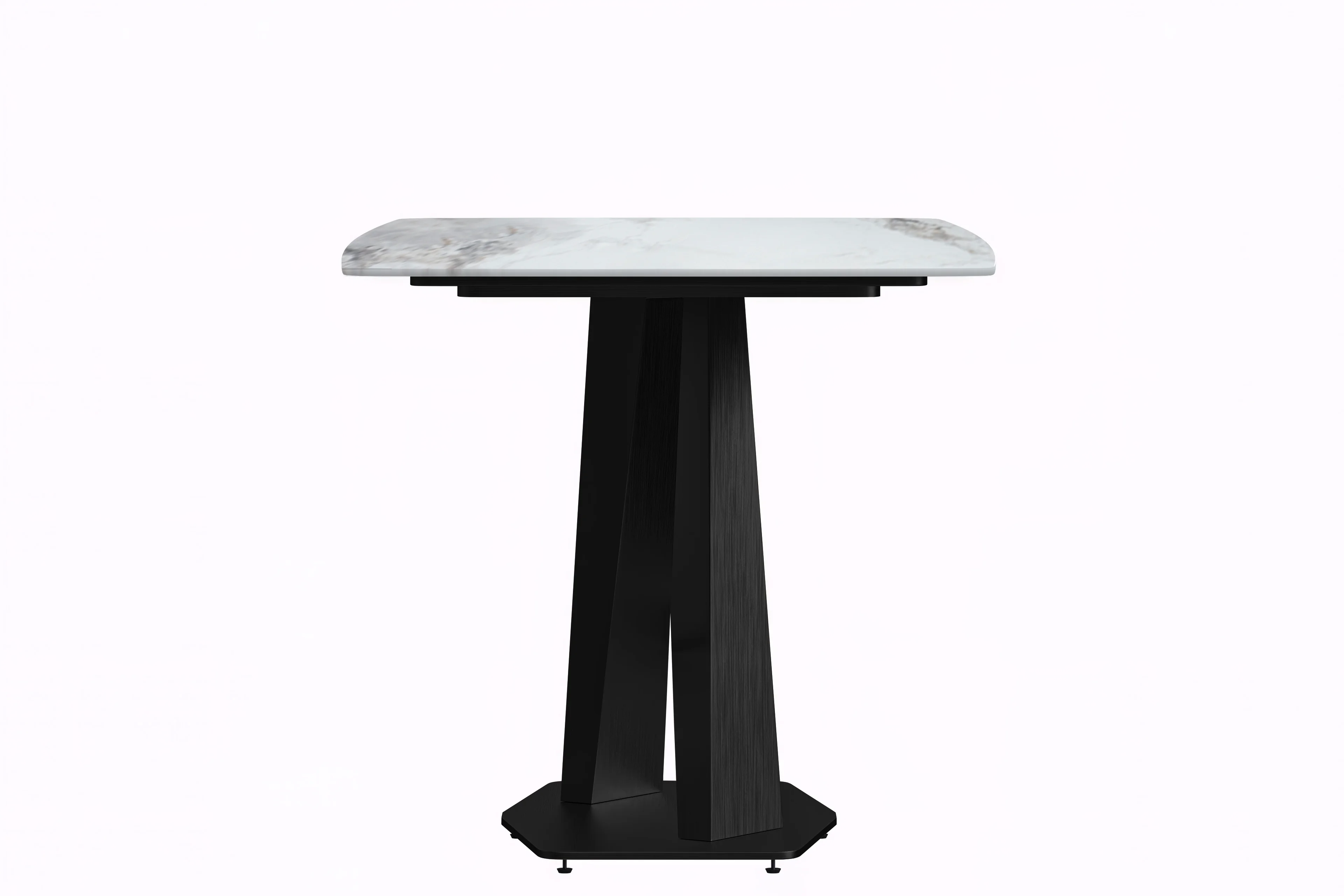 Voren Series Modern Dining Table Black Base, With 62 Medium Grey Sintered Stone Top