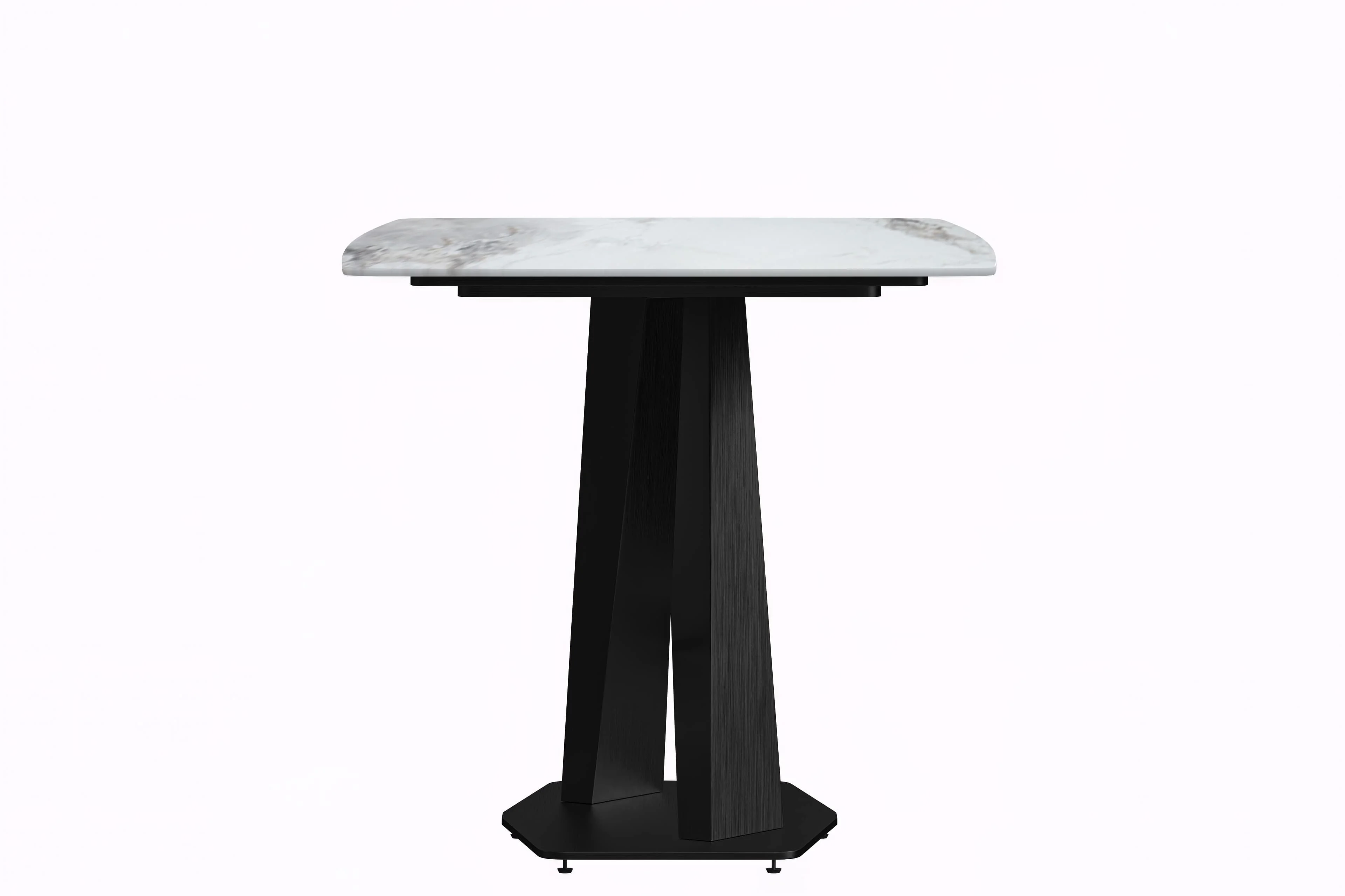 Voren Series Modern Dining Table Black Base, With 62 Medium Grey Sintered Stone Top