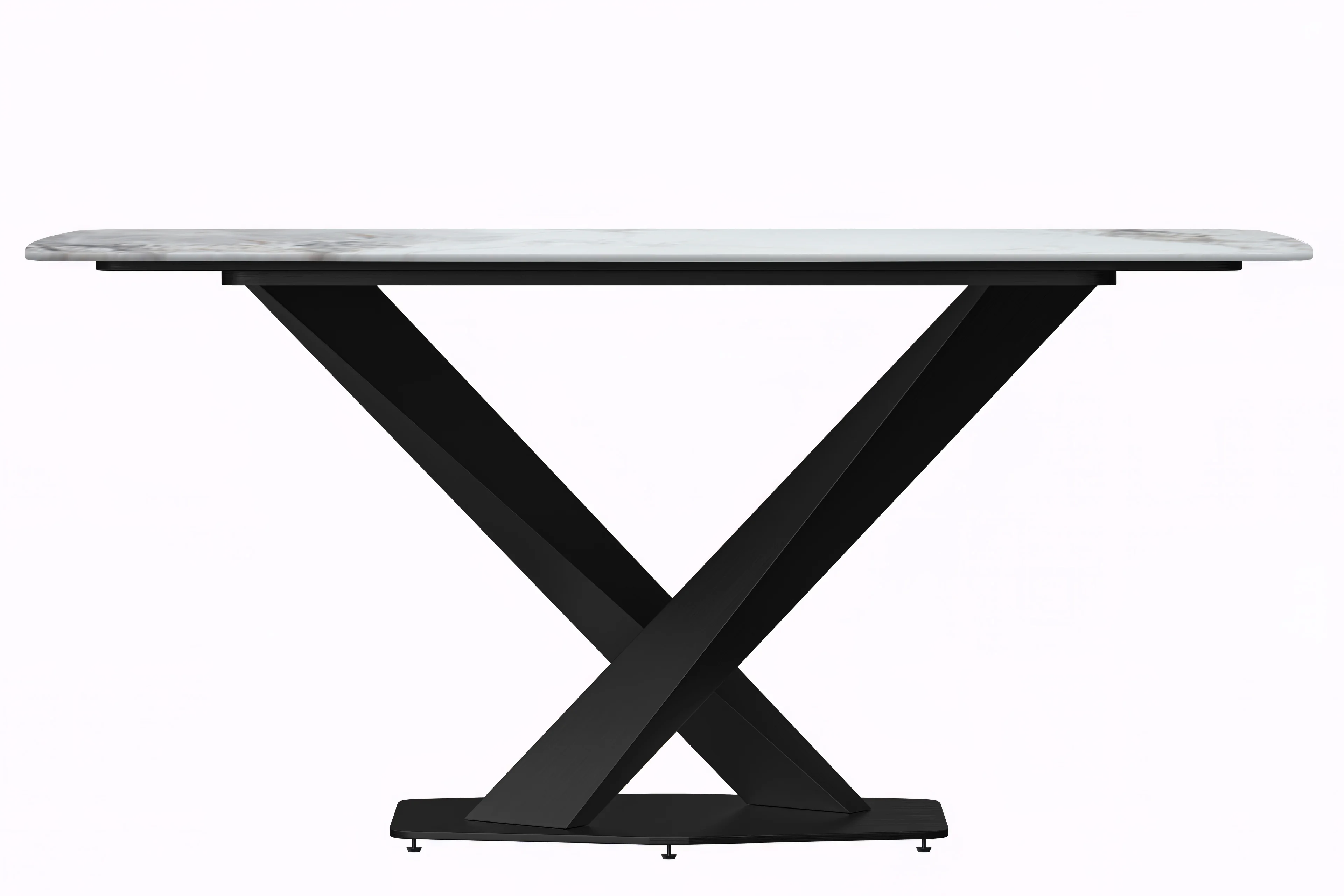 Voren Series Modern Dining Table Black Base, With 62 Medium Grey Sintered Stone Top
