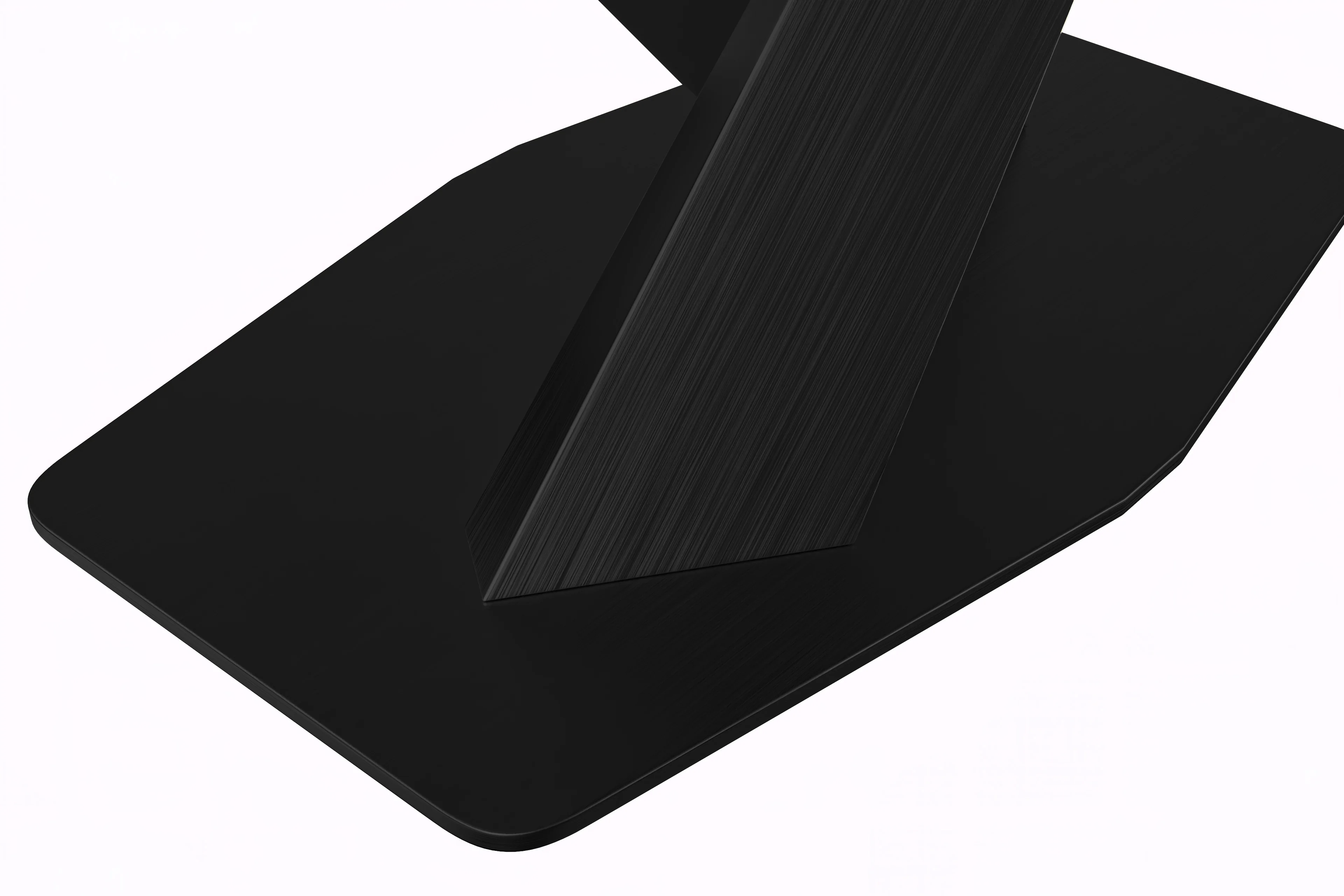 Voren Series Modern Dining Table Black Base, With 71 White Grey Sintered Stone Top