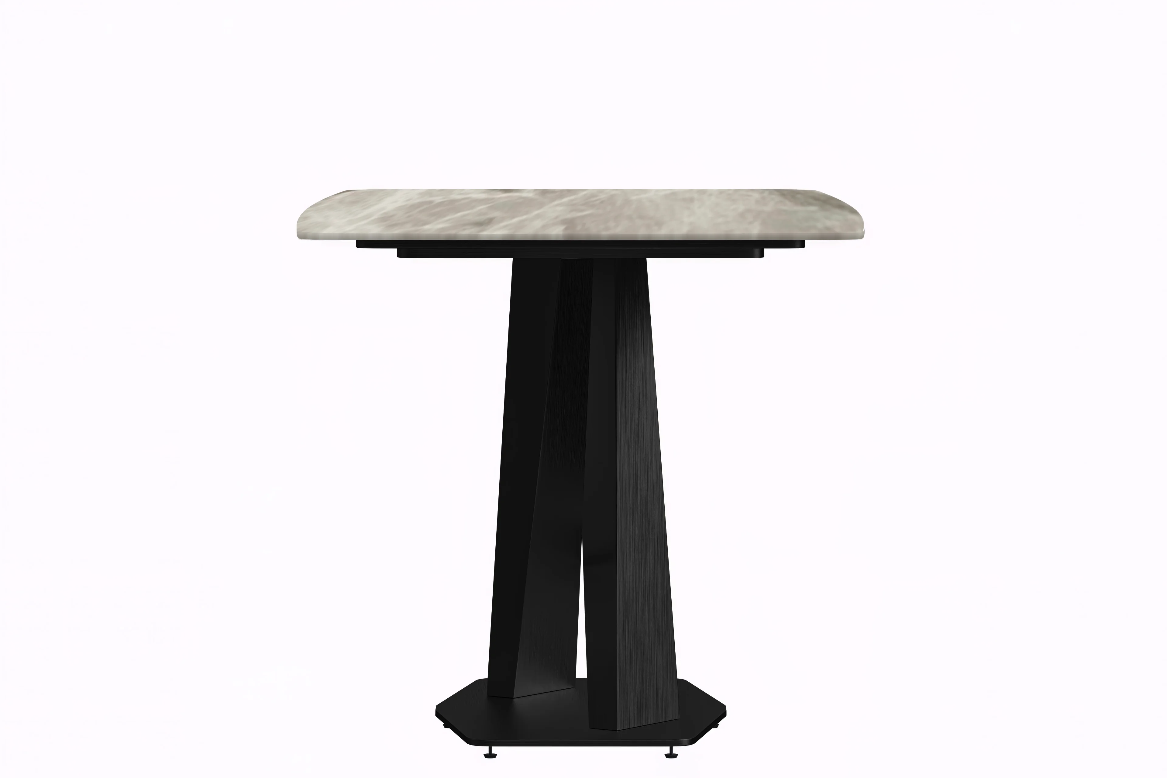 Voren Series Modern Dining Table Black Base, With 71 Deep Grey Sintered Stone Top