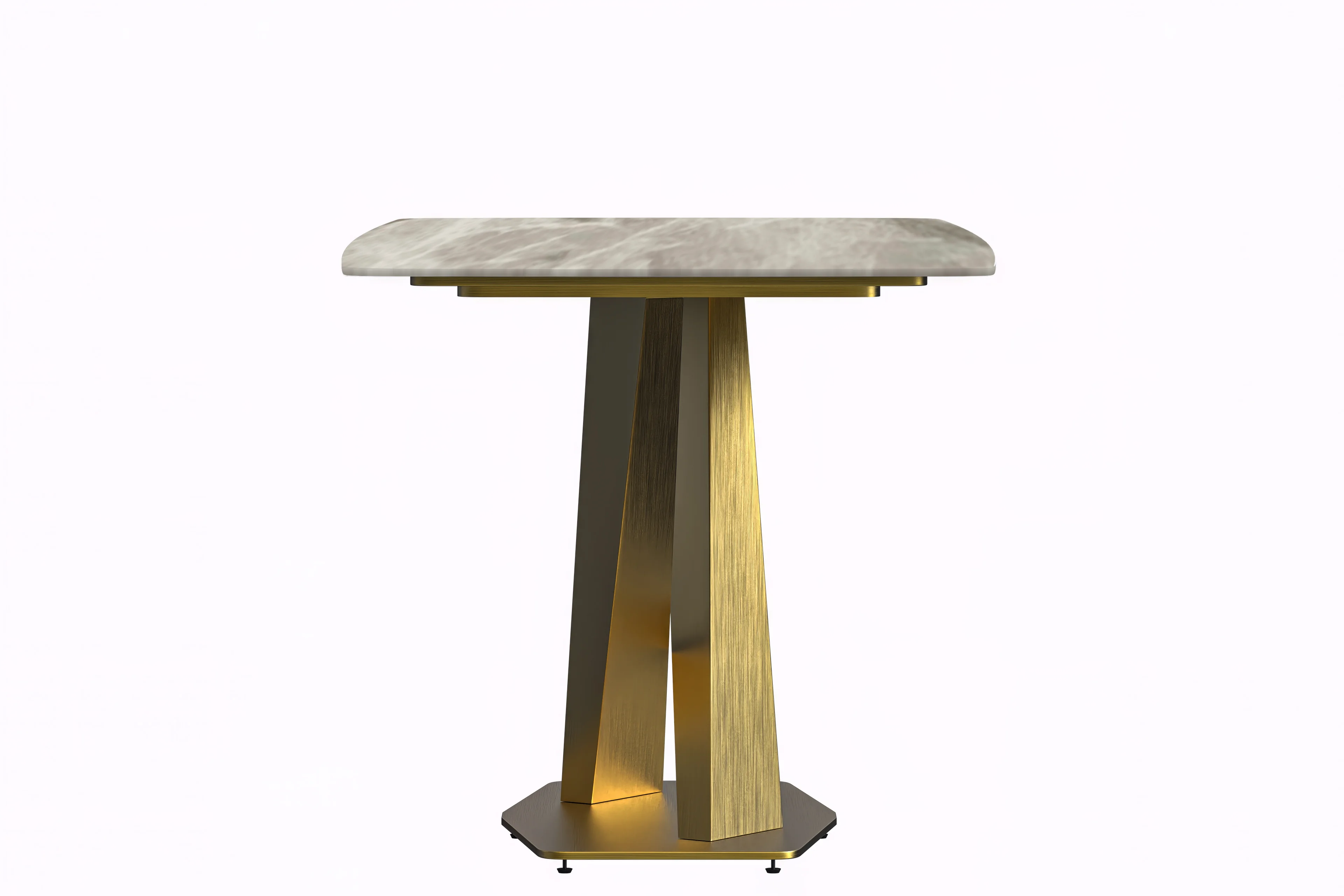 Voren Series Modern Dining Table Gold Base, With 55" Deep Grey Sintered Stone Top