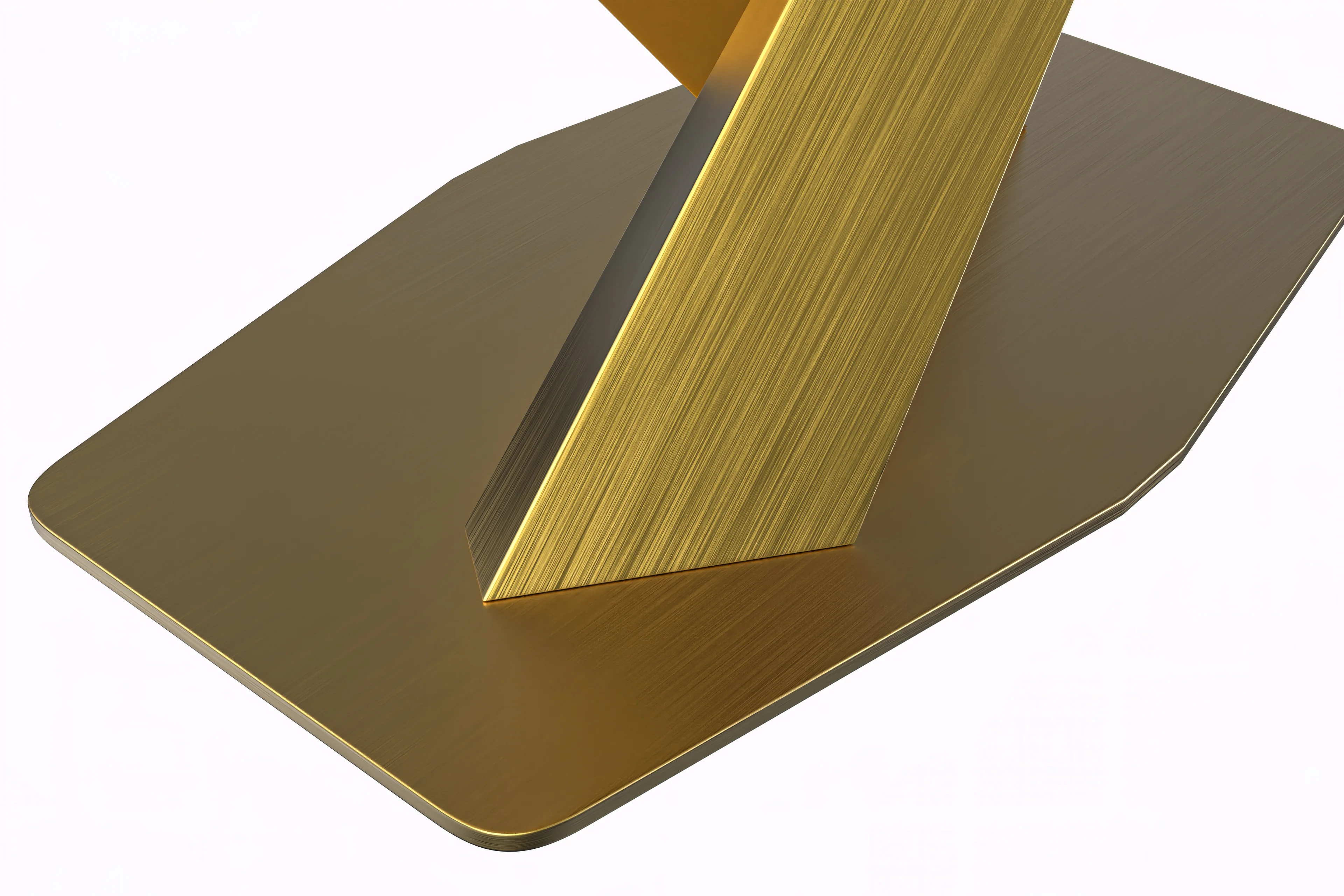 Voren Series Modern Dining Table Gold Base, With 62 White Sintered Stone Top