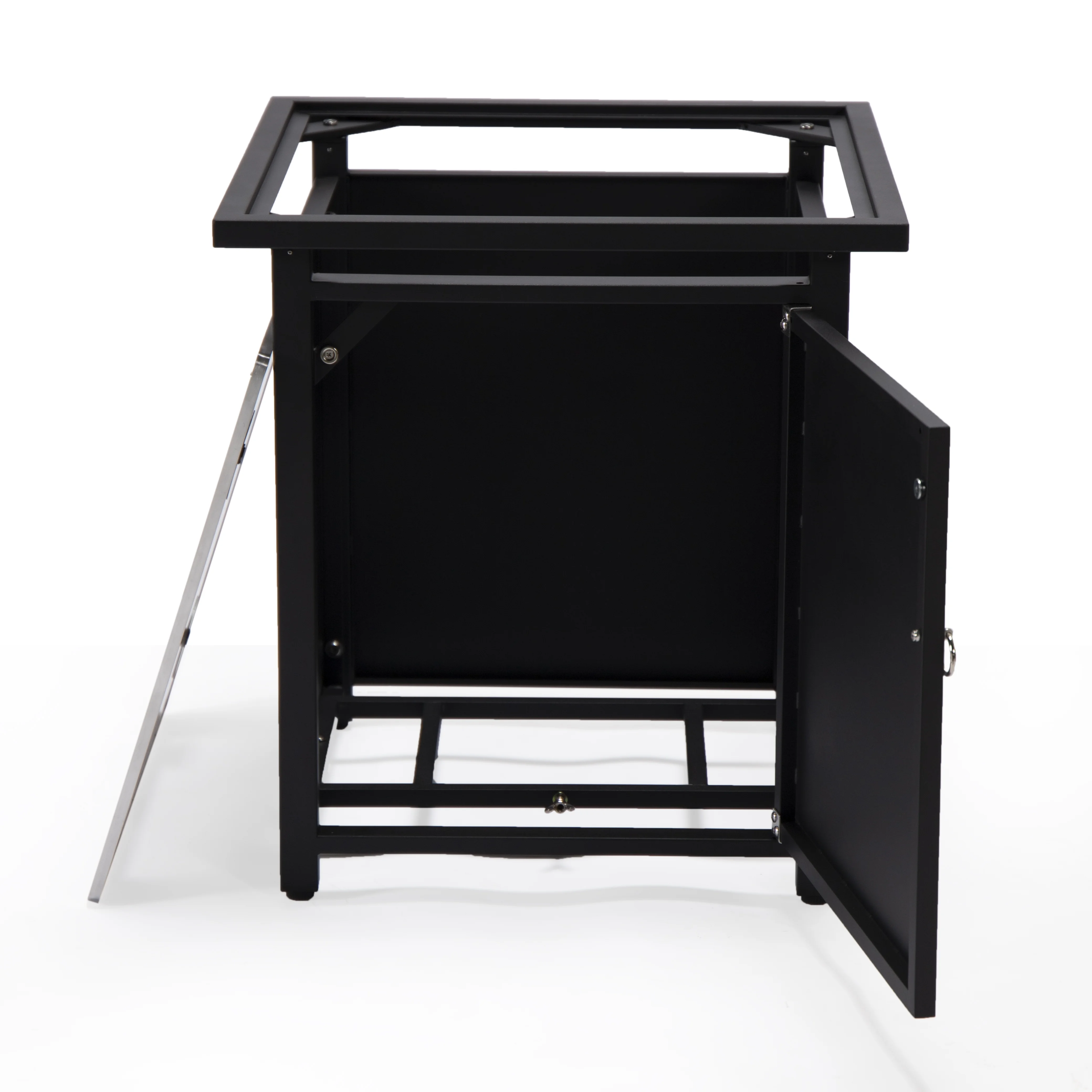 Walbrooke Patio Square Fire Pit and Tank Holder in Black