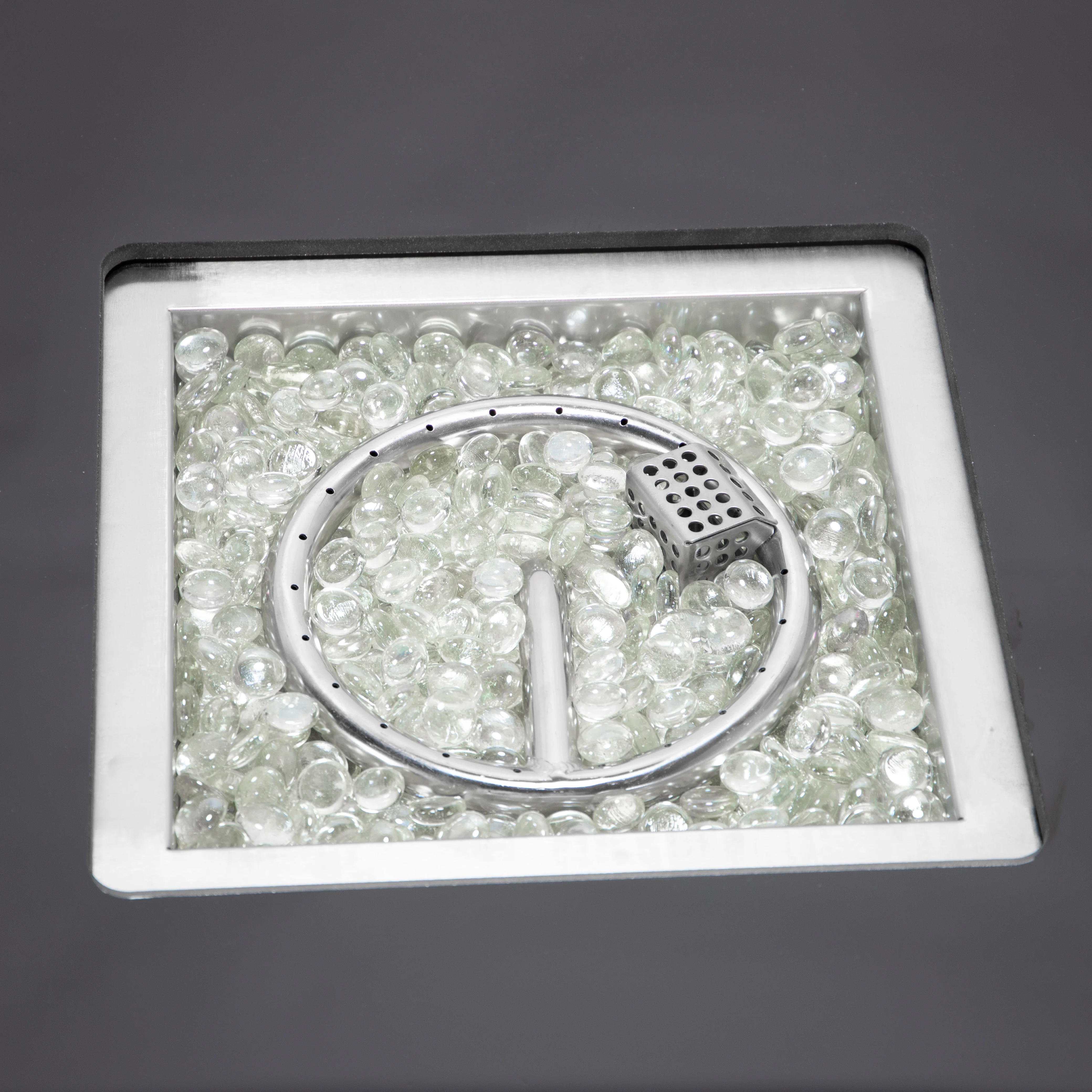 Walbrooke Patio Square Fire Pit and Tank Holder in Black