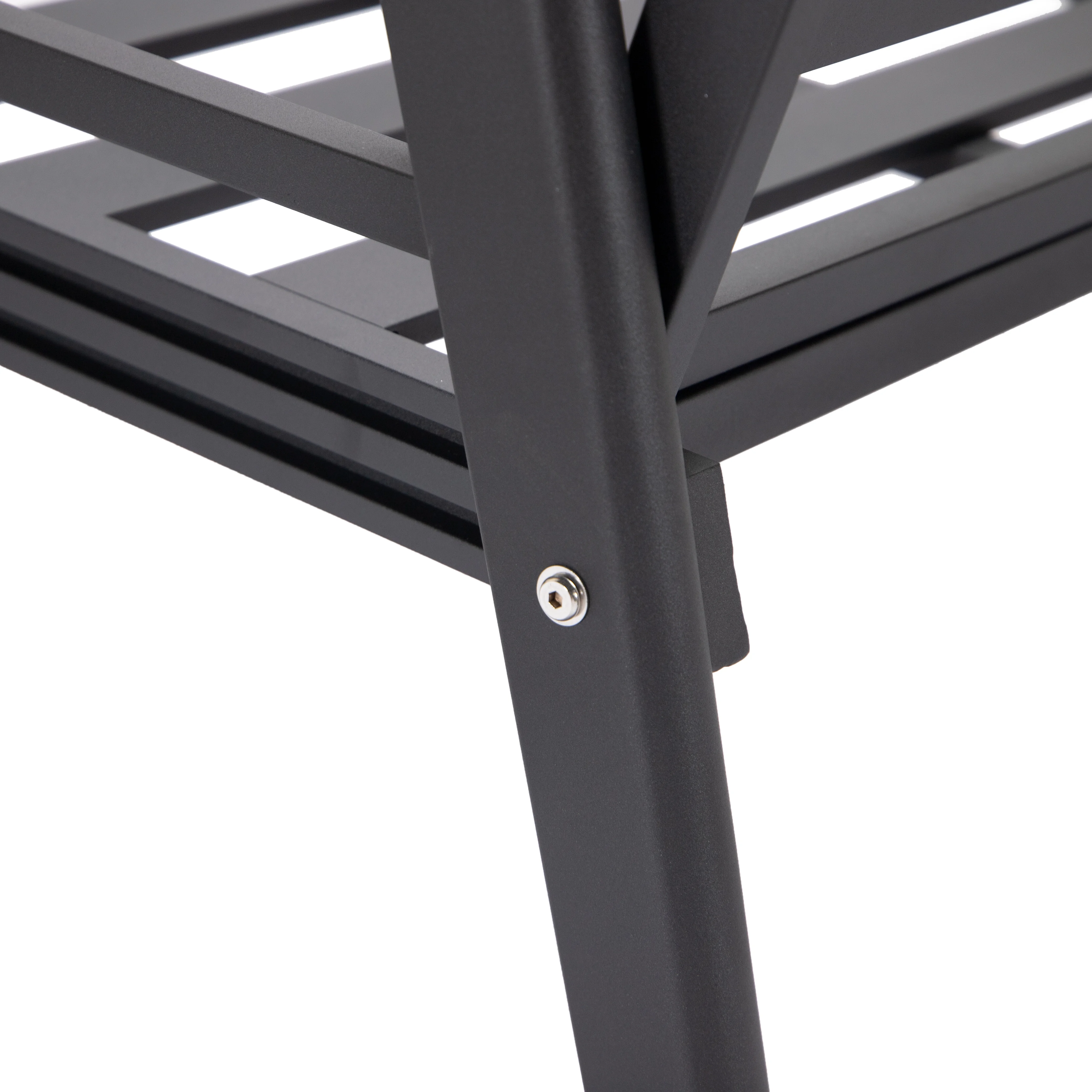 Walbrooke Modern Outdoor Patio Loveseat with Black Aluminum Frame and Removable Cushions For Patio and Backyard Garden