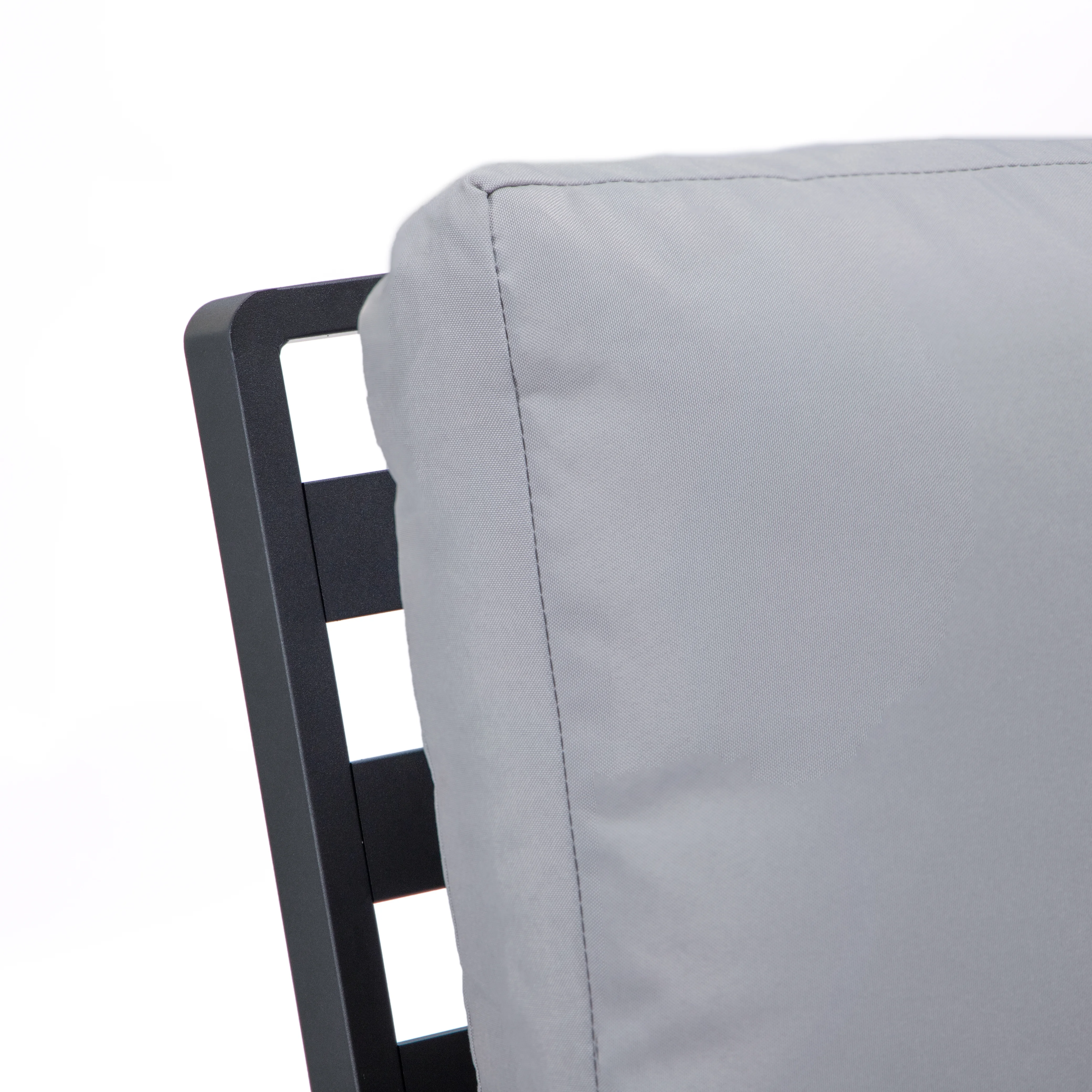 Walbrooke Modern Outdoor Patio Loveseat with Black Aluminum Frame and Removable Cushions For Patio and Backyard Garden