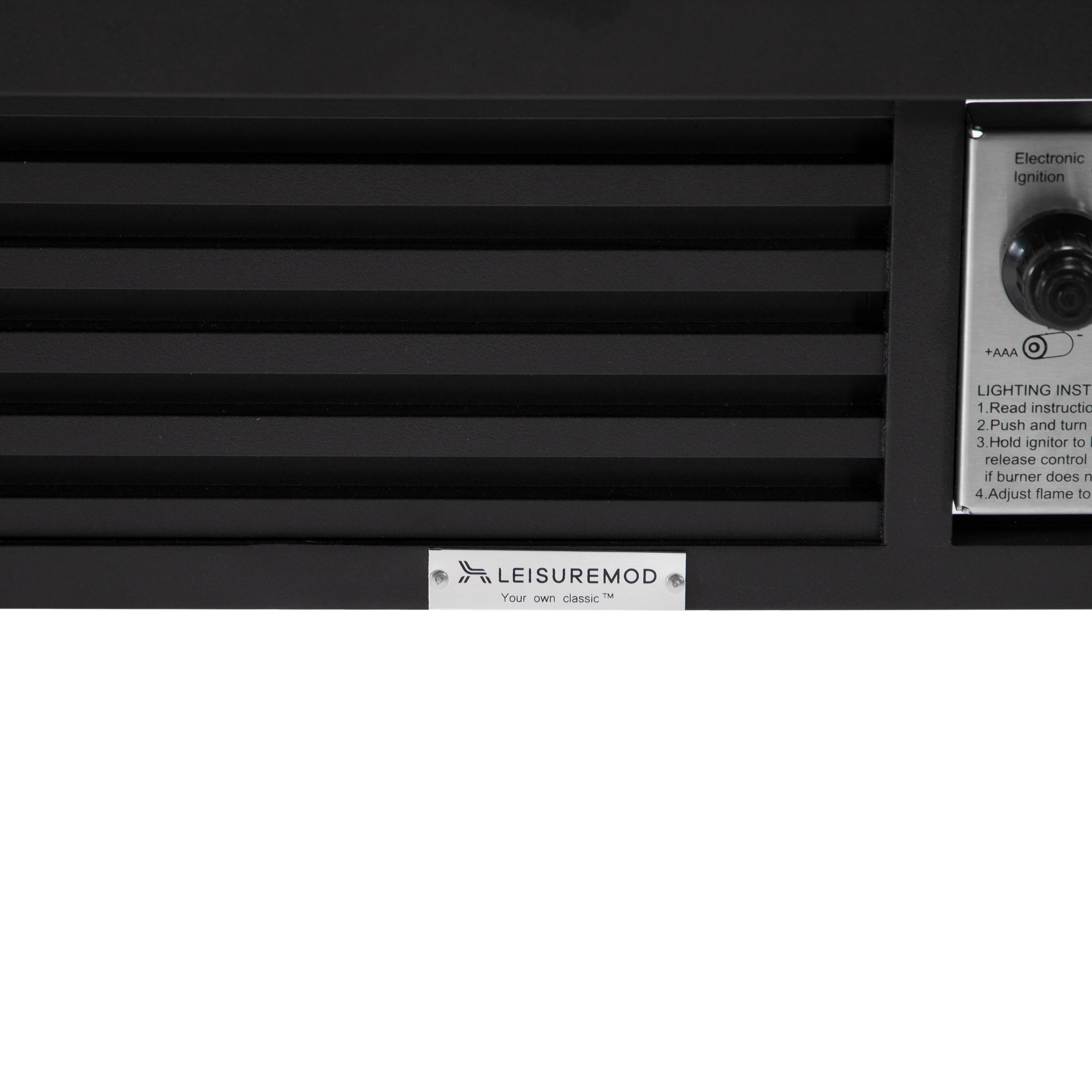 Walbrooke Outdoor Patio Aluminum Square Slats Design Fire Pit Side Table with Lid and Fire Glass for Patio and Backyard Garden