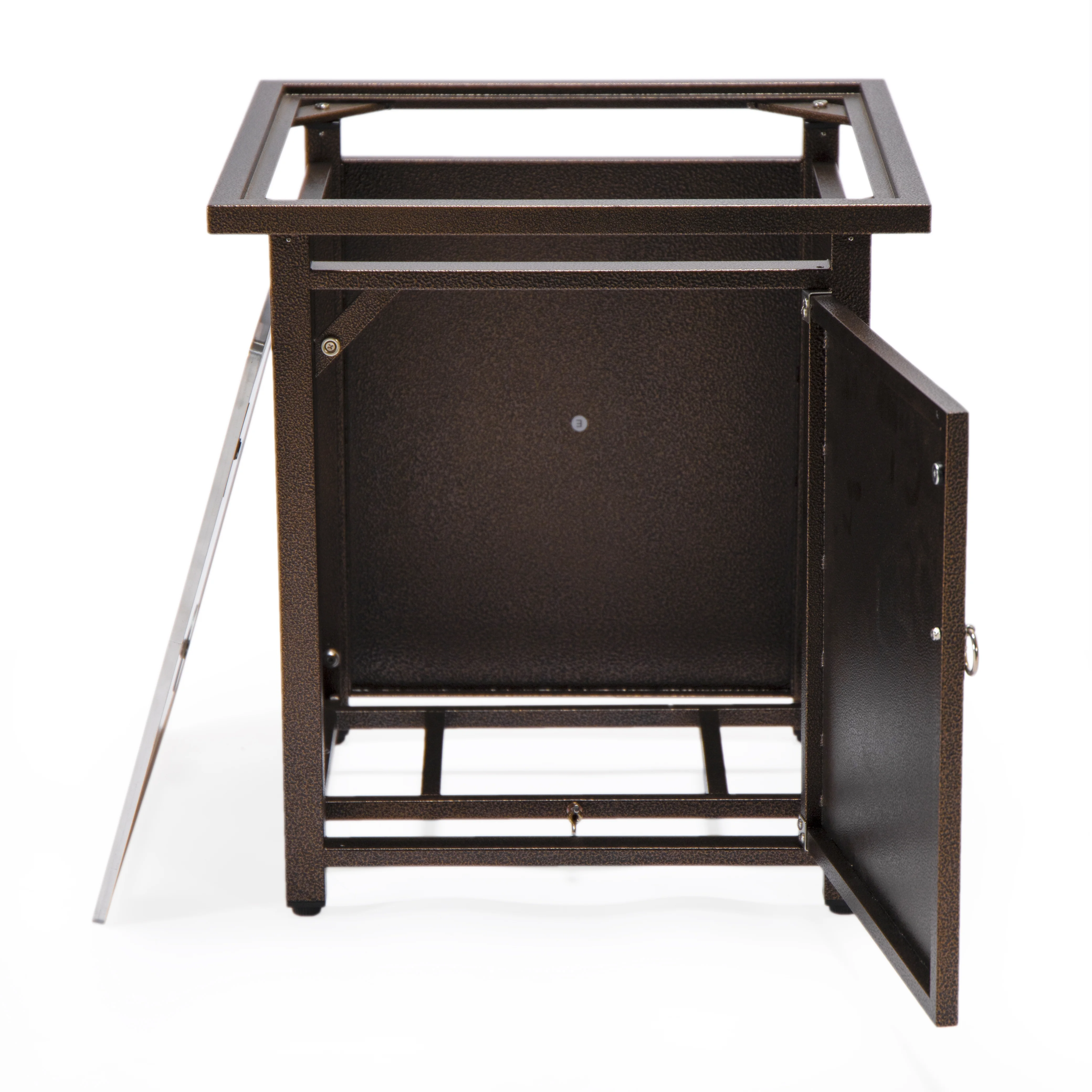 Walbrooke Patio Square Fire Pit and Tank Holder in Brown