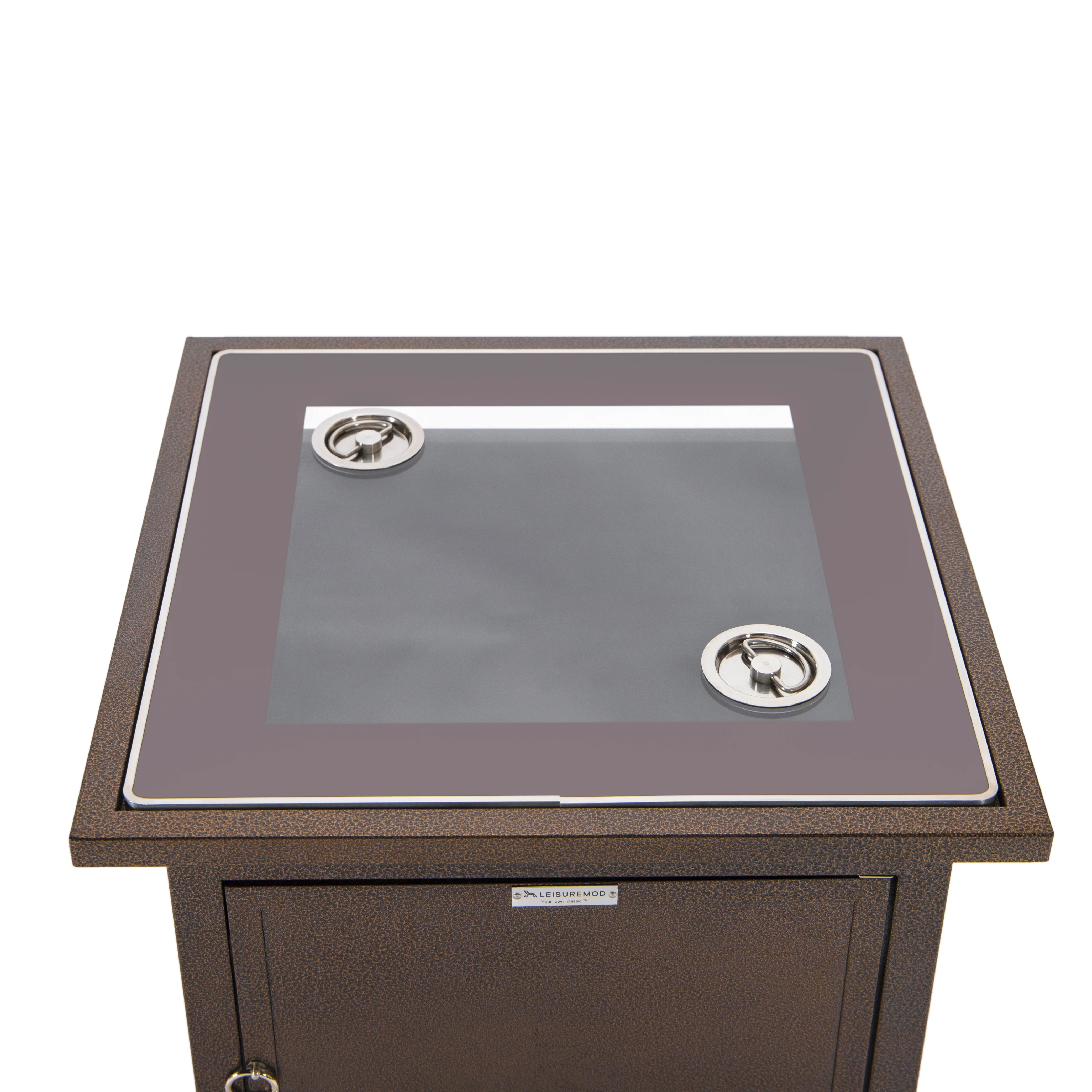 Walbrooke Patio Square Fire Pit and Tank Holder in Brown