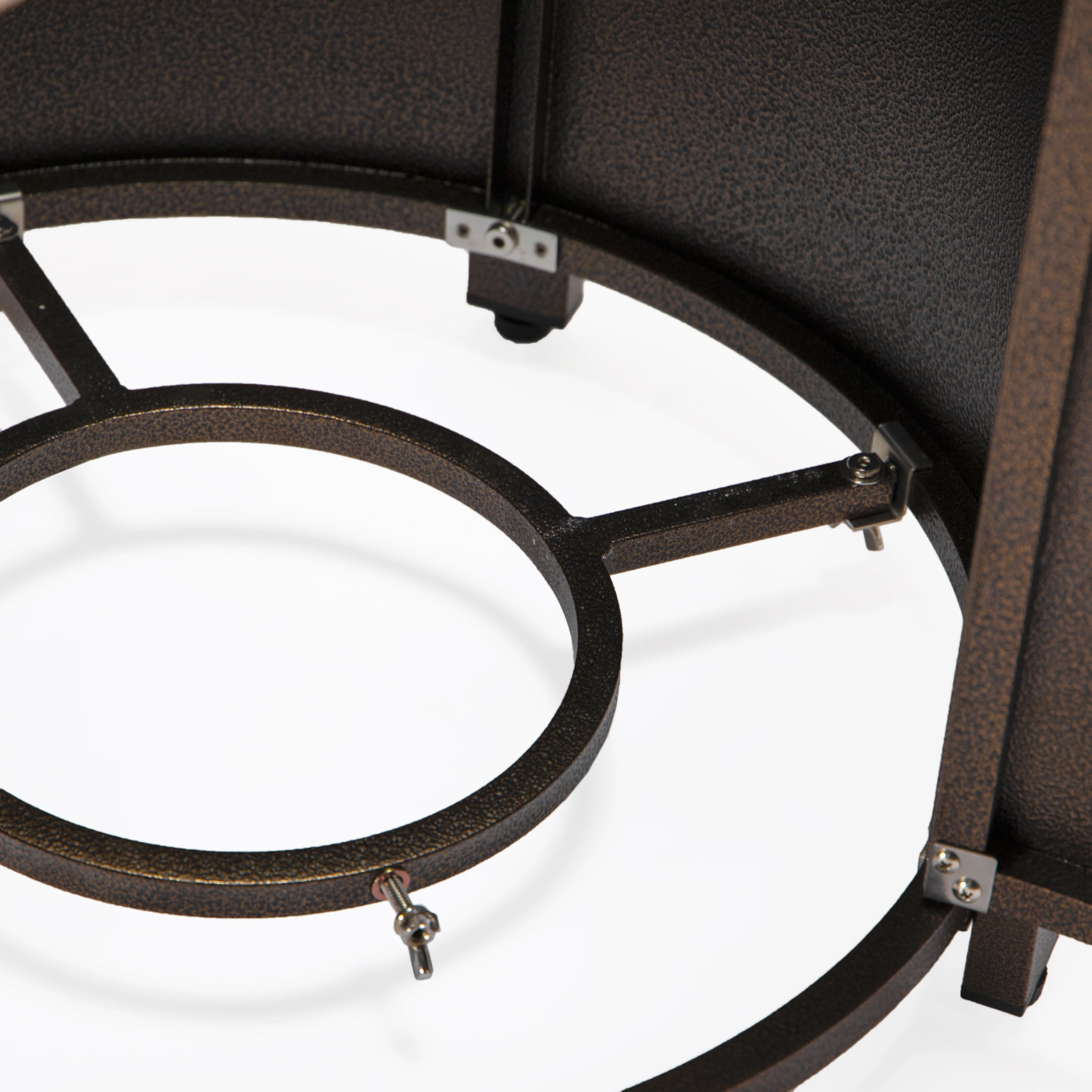 Walbrooke Patio Round Fire Pit and Tank Holder with Slats Design in Brown