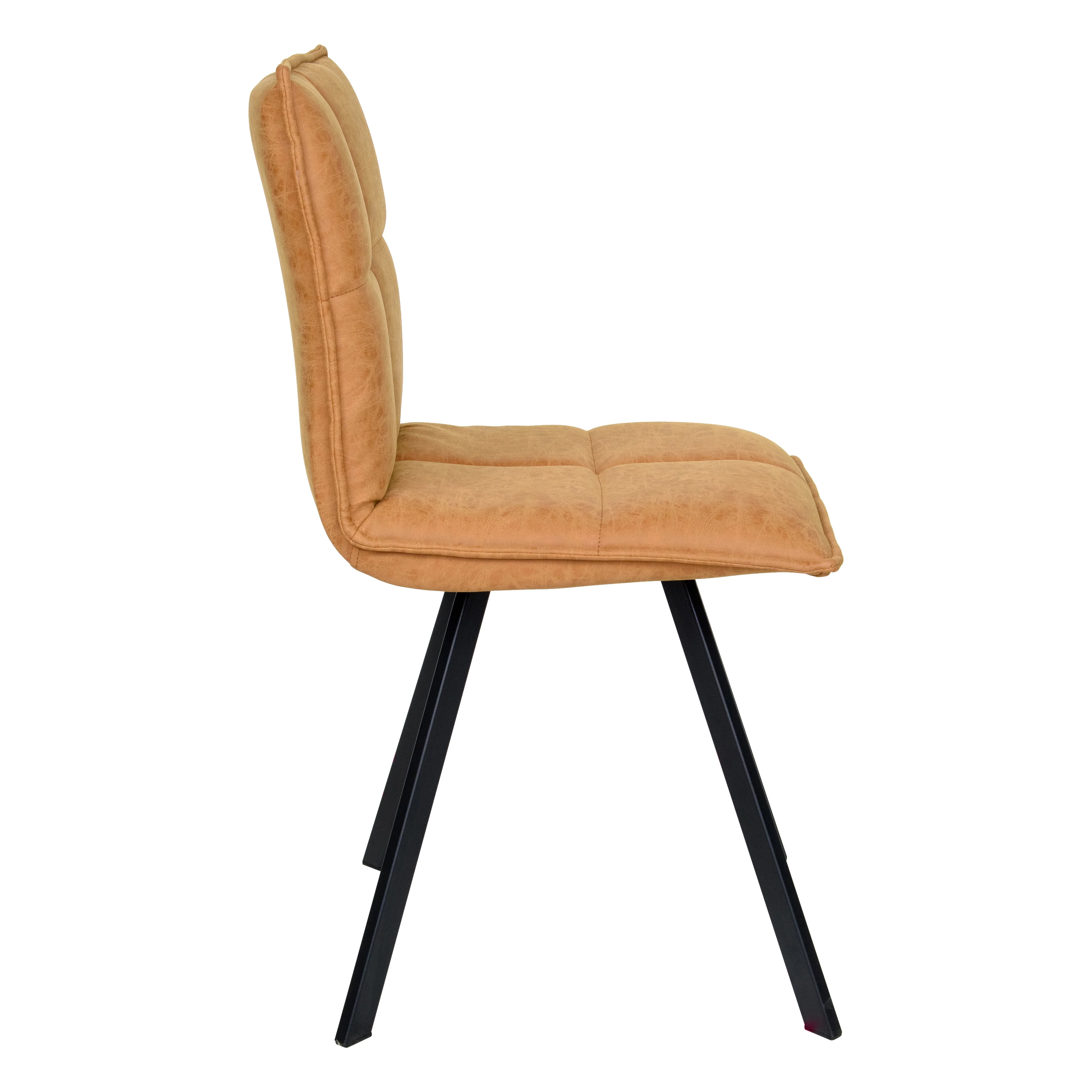 Wesley Modern Leather Dining Chair With Metal Legs