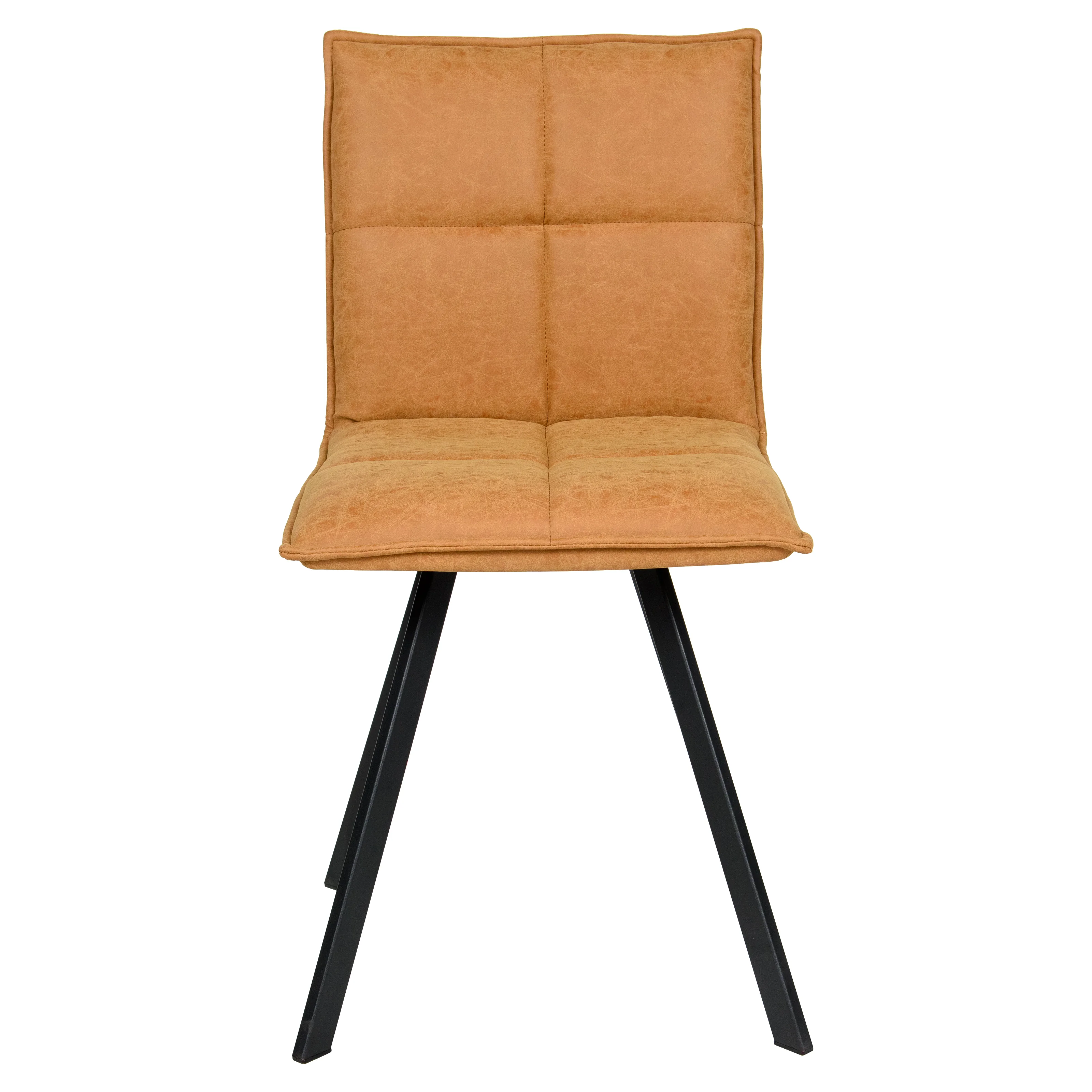 Wesley Modern Leather Dining Chair With Metal Legs
