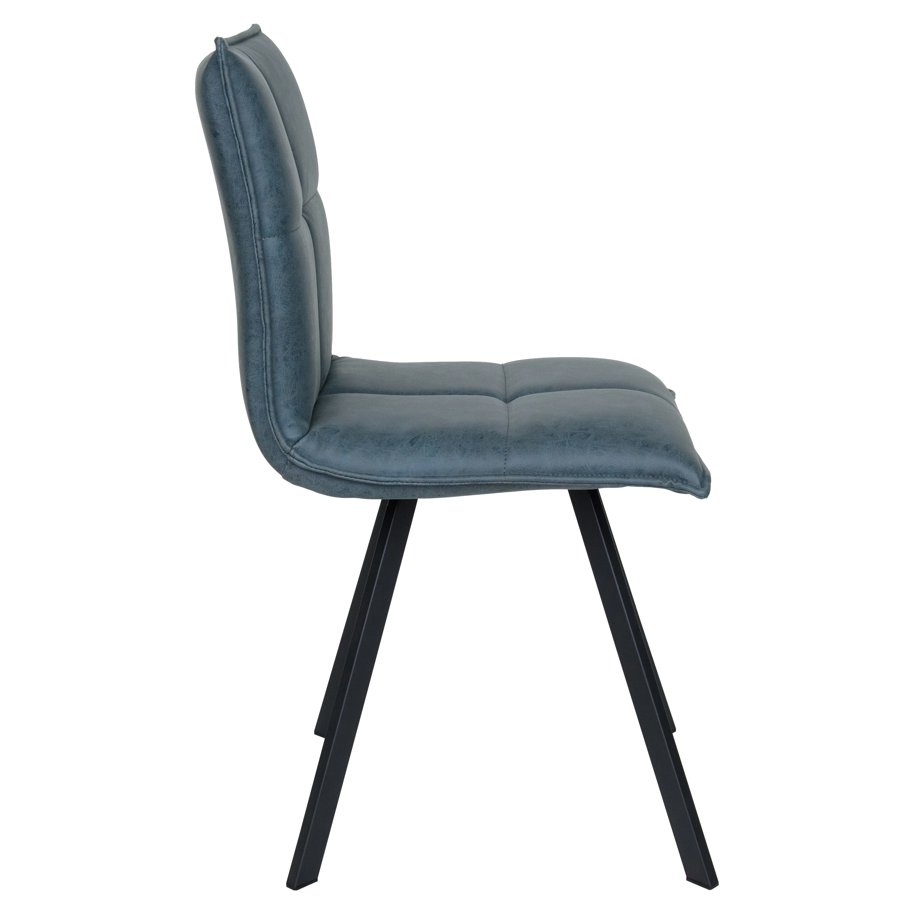 Wesley Modern Leather Dining Chair With Metal Legs