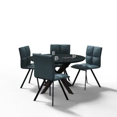 Wesley Modern Leather Dining Chair With Metal Legs