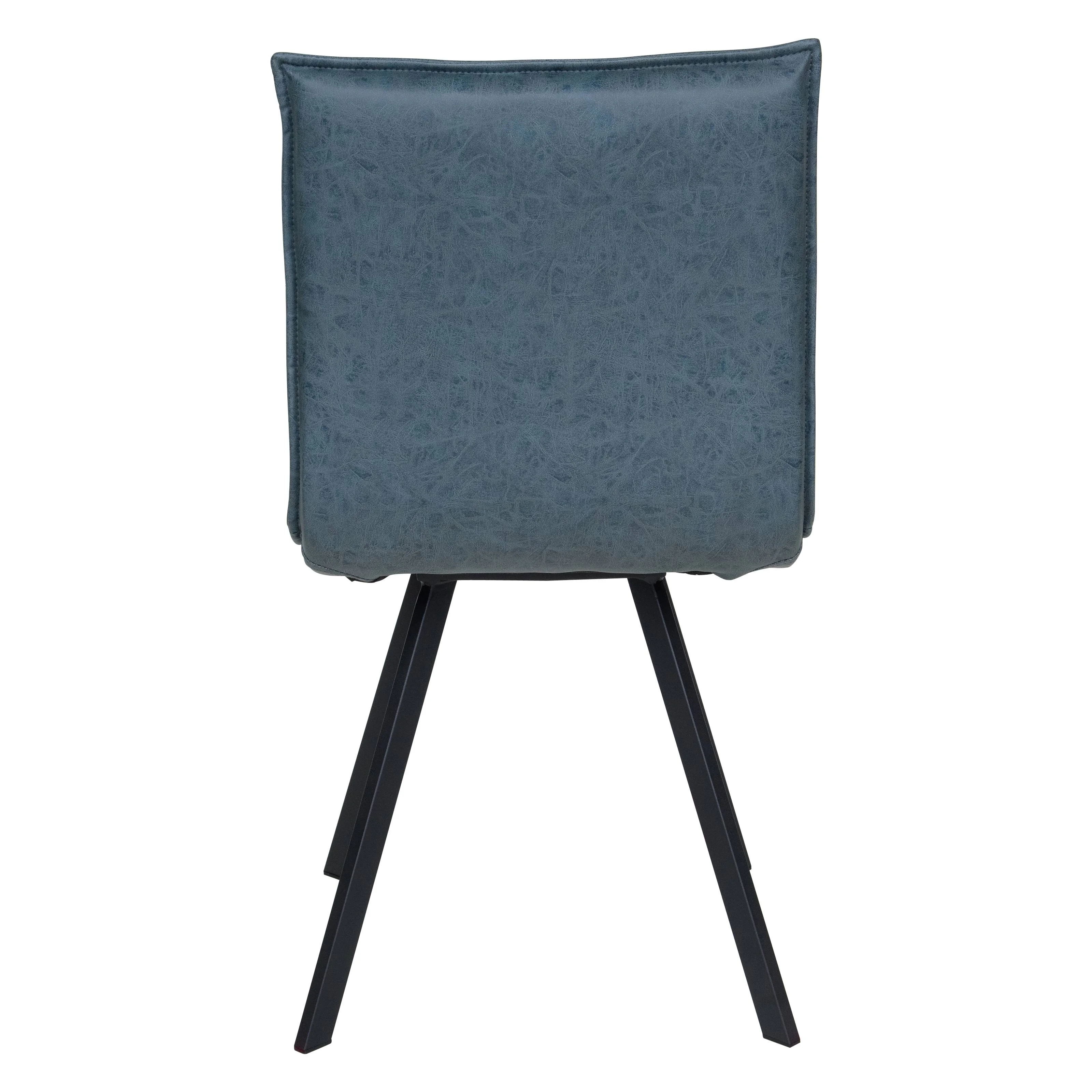 Zayle 5-Piece Dining Set with 55" Rectangular Dining Table in White Grey Sintered Stone Top and 4 Leather Dining Chairs in Grey