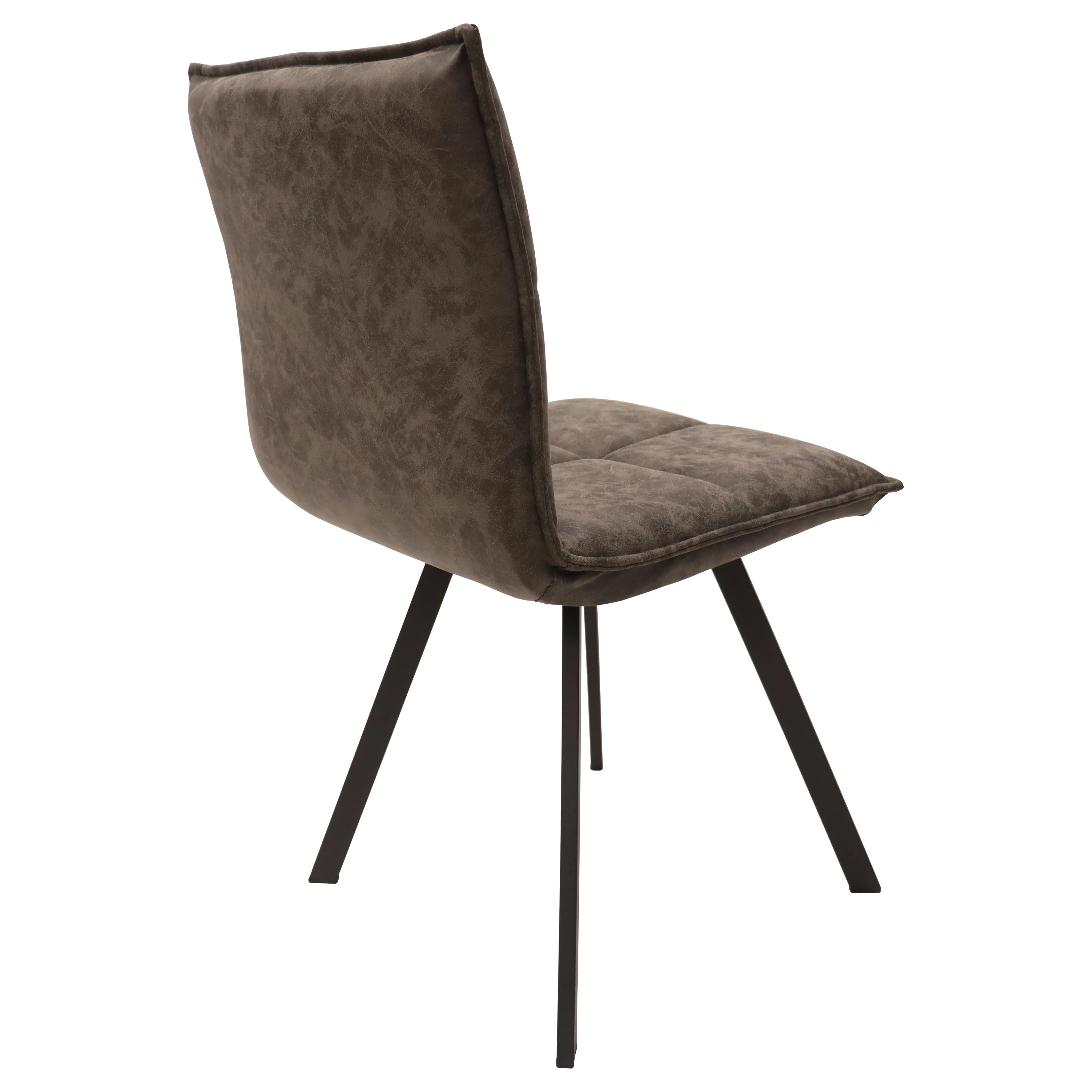 Zayle 5-Piece Dining Set with 55" Rectangular Dining Table in Black/Gold Sintered Stone Top and 4 Leather Dining Chairs in Grey