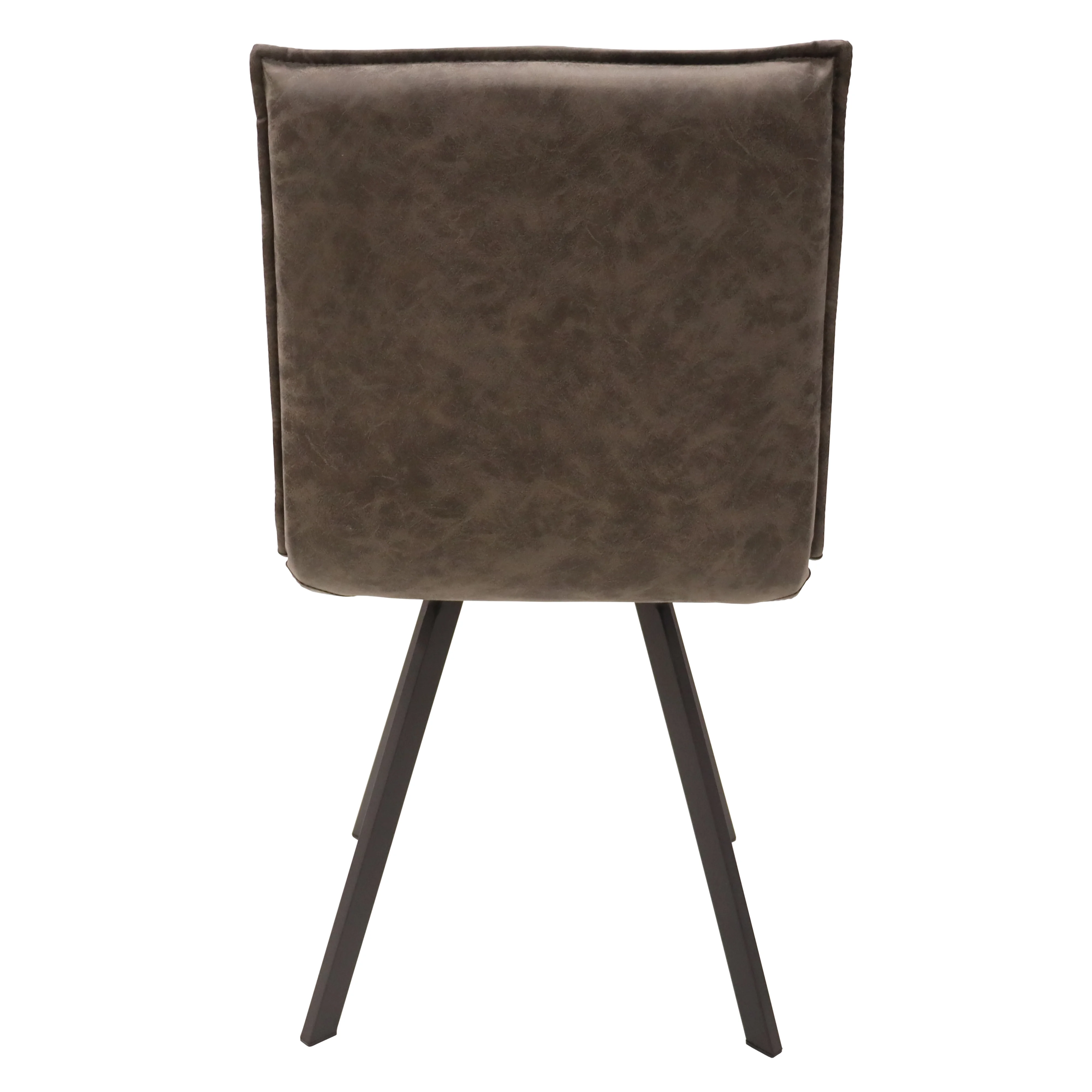 Voren 7-Piece Dining Set with 55" Rectangular Dining Table with Sintered Stone Top and Gold Base in Deep Grey and 6 Leather Dining Chairs in Grey