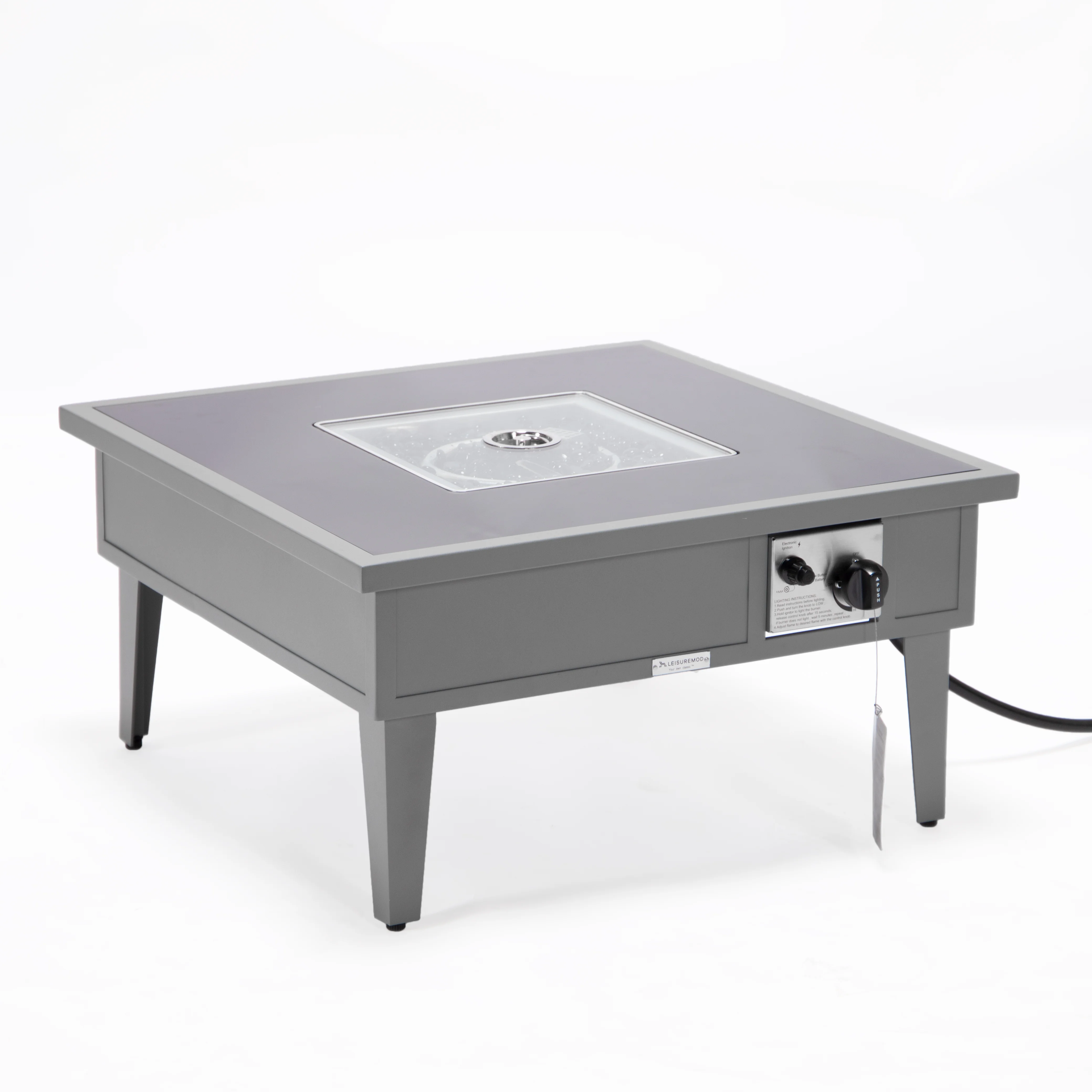 Walbrooke Patio Square Fire Pit and Tank Holder in Grey