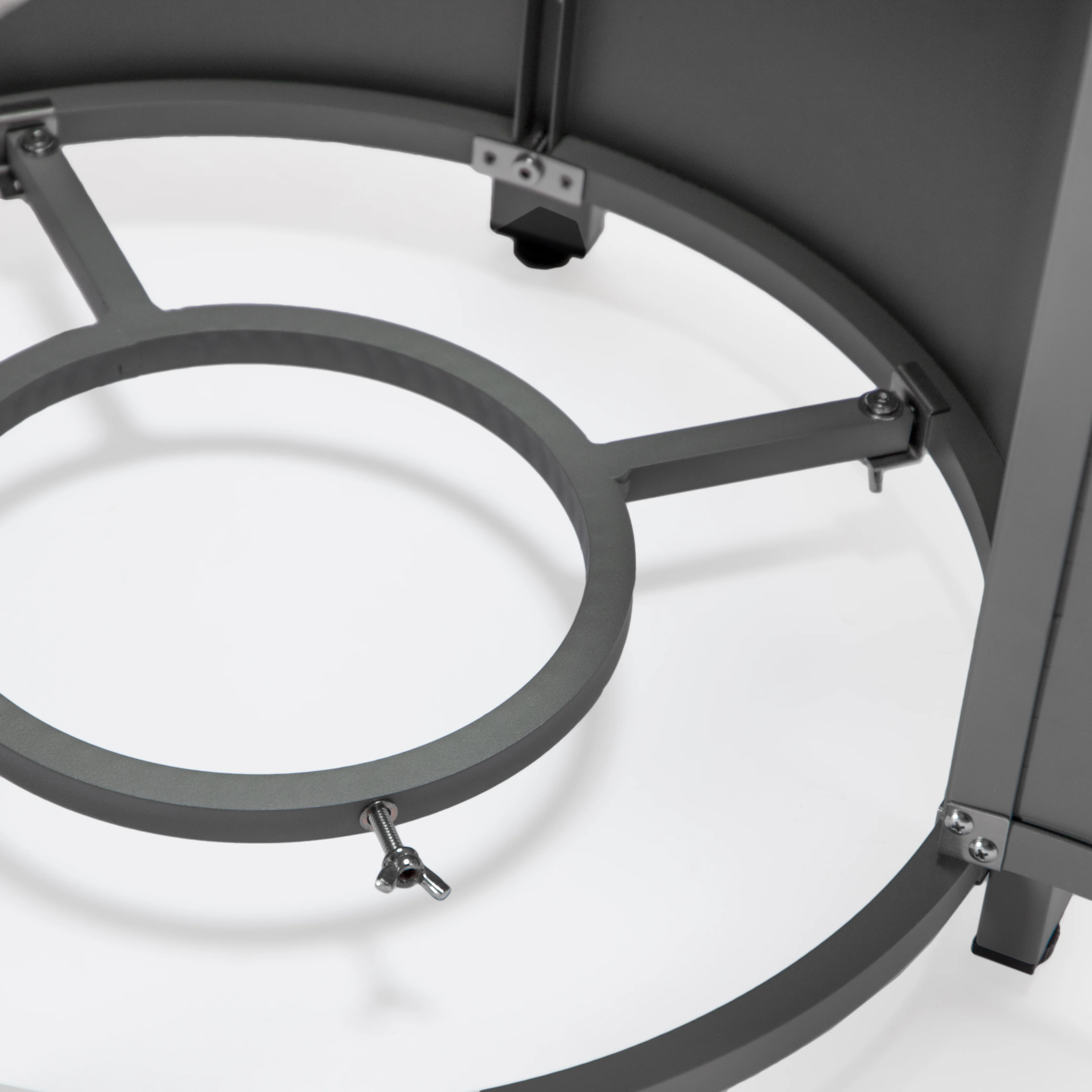 Walbrooke Patio Round Fire Pit and Tank Holder with Slats Design in Grey