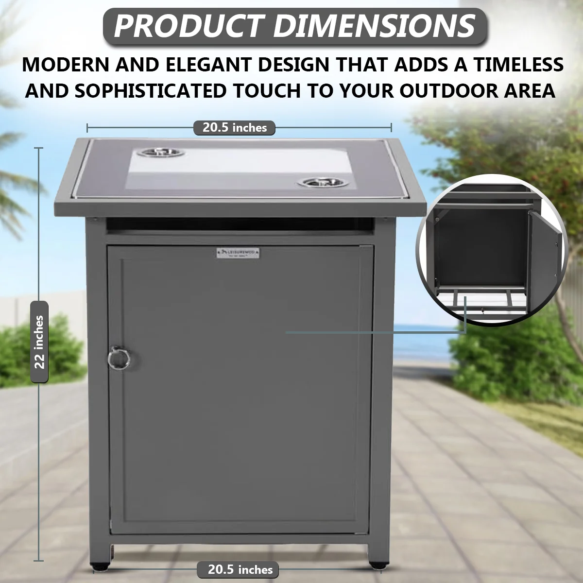 Walbrooke Grey Patio Square Tank Holder in Grey