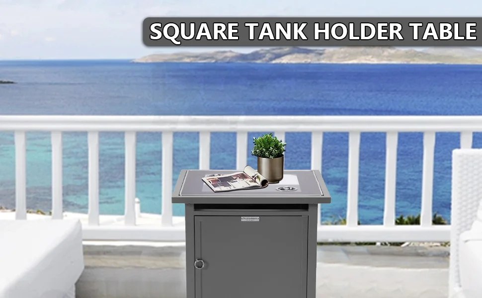Walbrooke Grey Patio Square Tank Holder in Grey