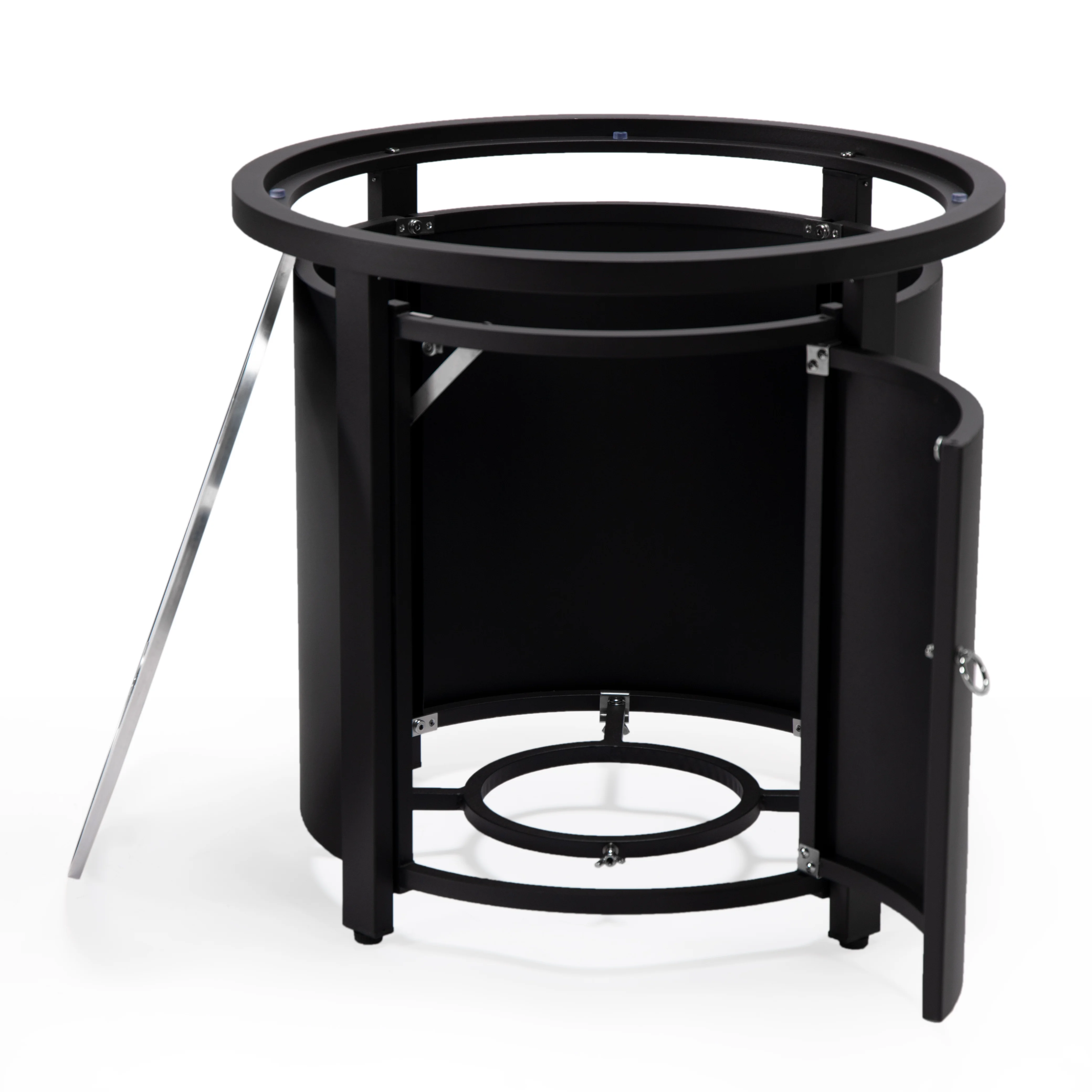 Walbrooke Black Patio Round Tank Holder in Black
