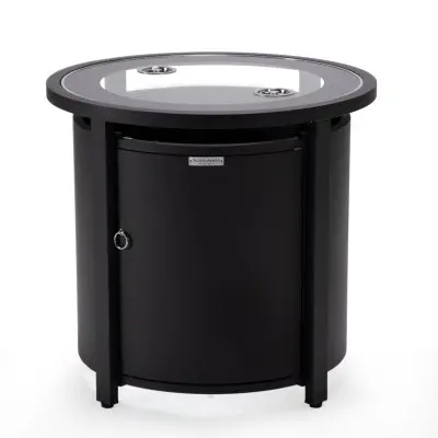 Walbrooke Black Patio Round Tank Holder in Black