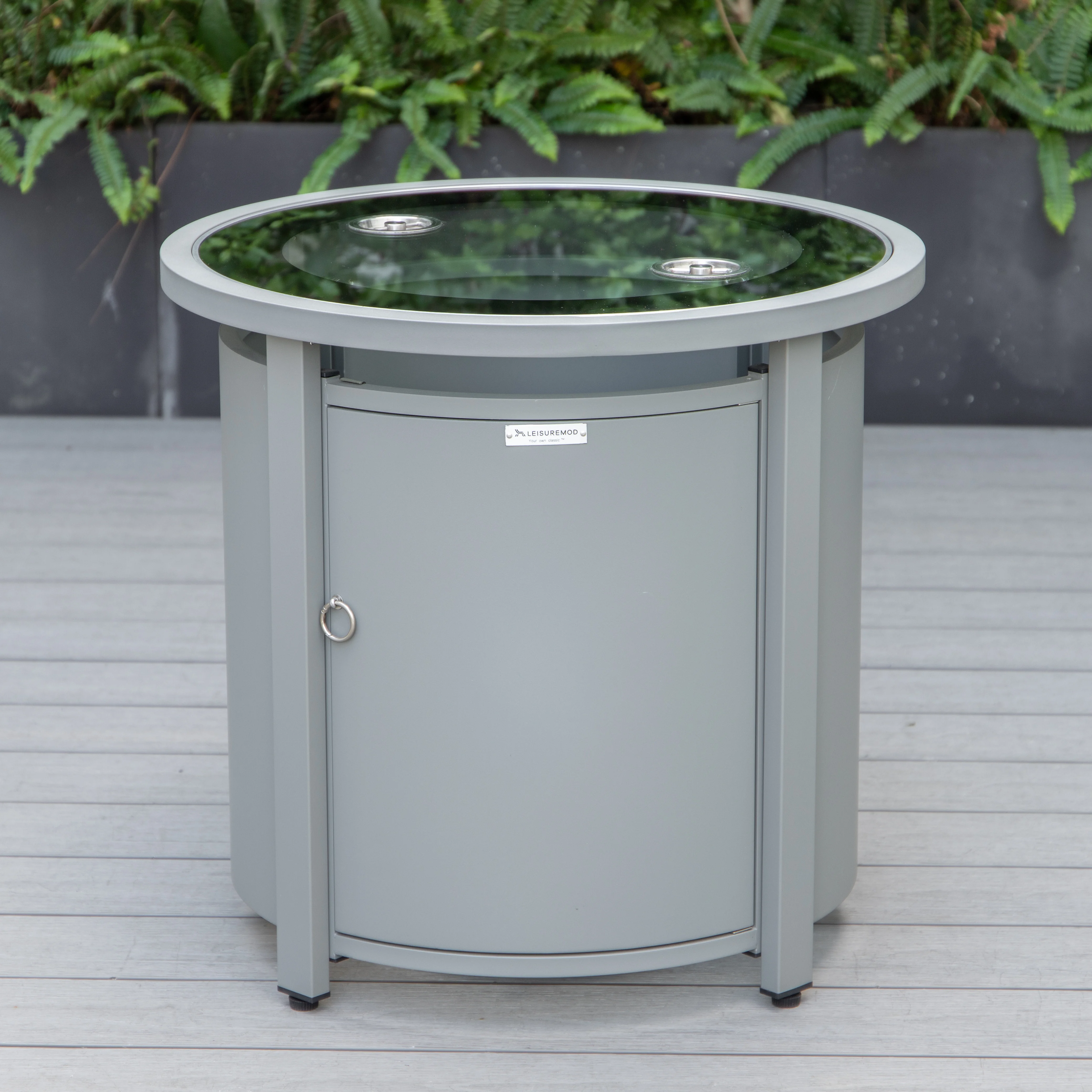 Walbrooke Grey Patio Round Tank Holder in Grey