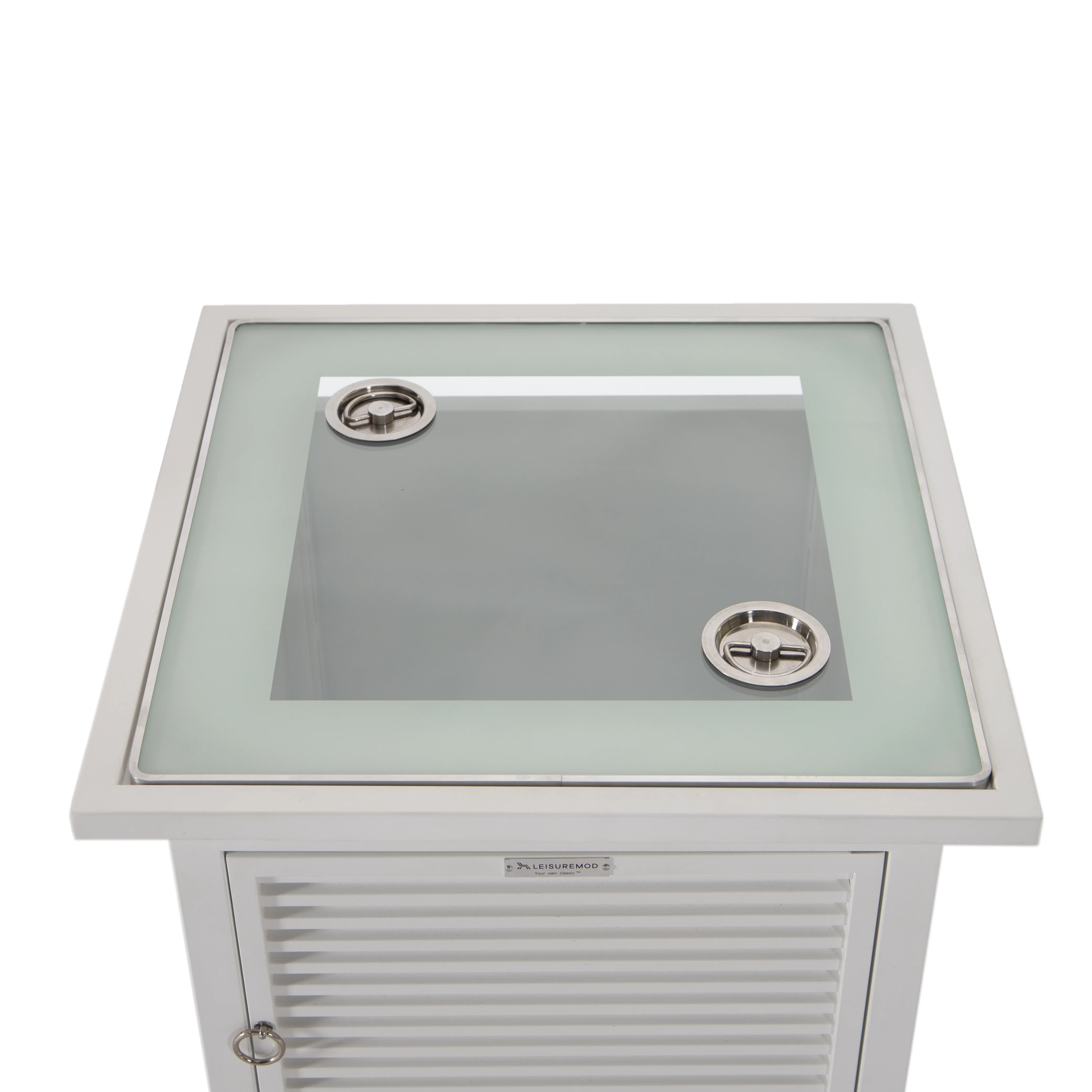 Walbrooke White Patio Square Tank Holder with Slats Design in White