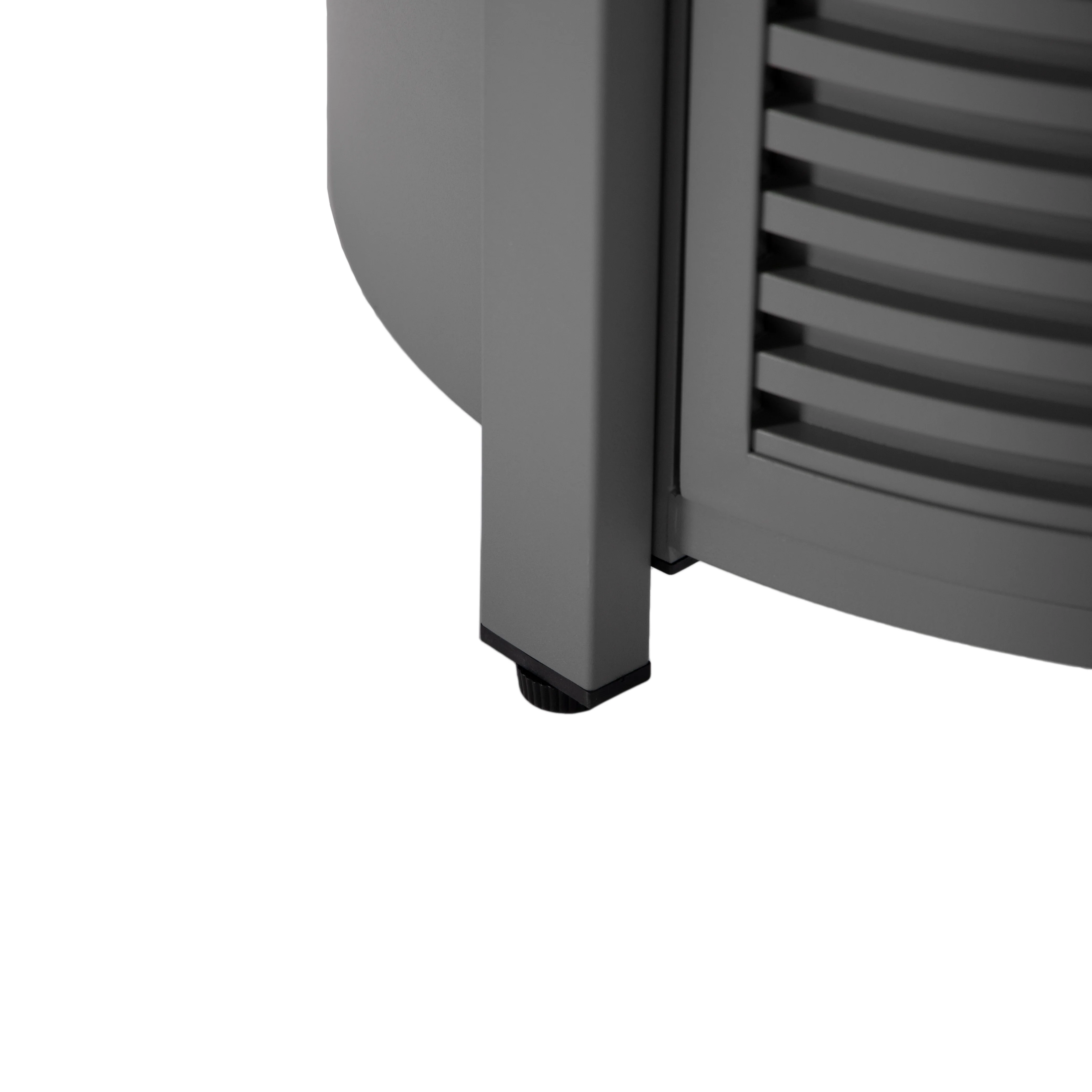 Walbrooke Grey Patio Round Tank Holder with Slats Design in Grey