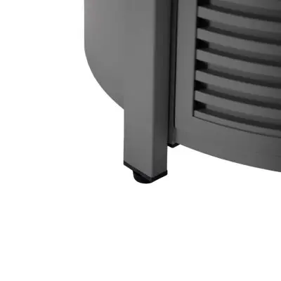 Walbrooke Grey Patio Round Tank Holder with Slats Design in Grey